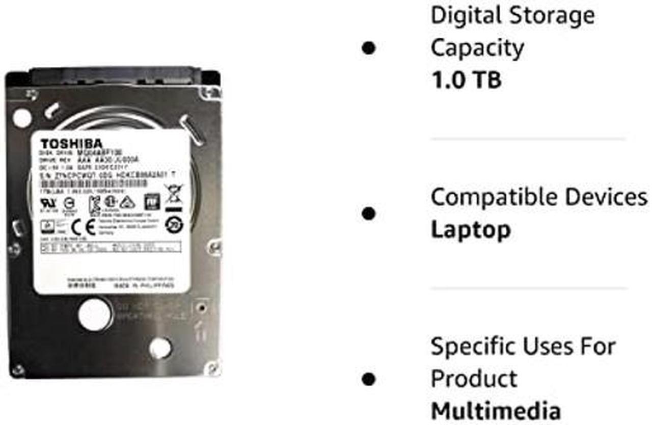 Alt view image 4 of 4 - MQ04ABF100 Toshiba 1TB/1000GB 5400rpm Sata 7mm 2.5in Hard Drive 128mb, 6 Gbit/s,Mechanical Hard Disk