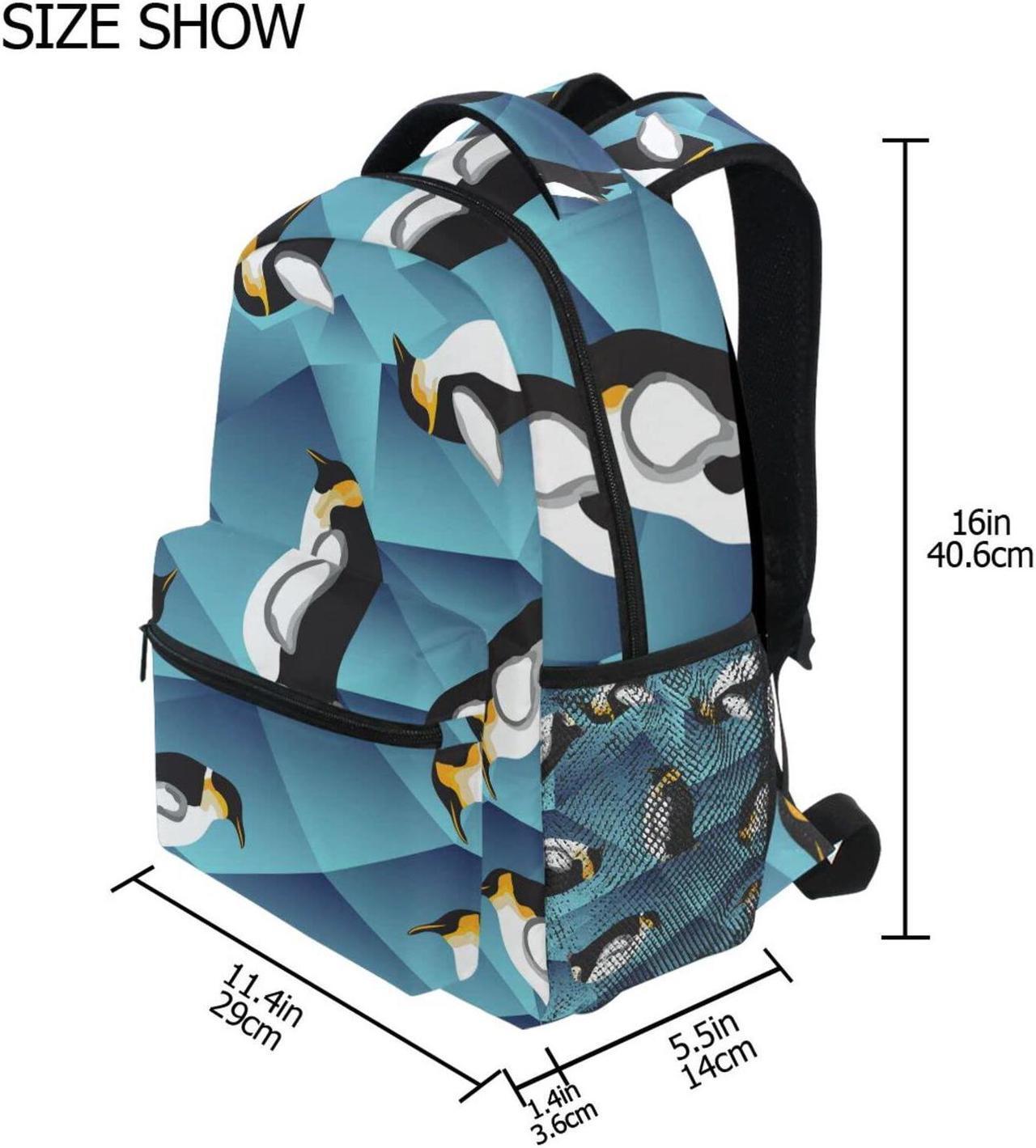 Alt view image 2 of 5 - Penguins Backpack for Boys Girls Penguin Bookbag Elementary School Casual Travel Bag Computer Laptop Daypack One Size