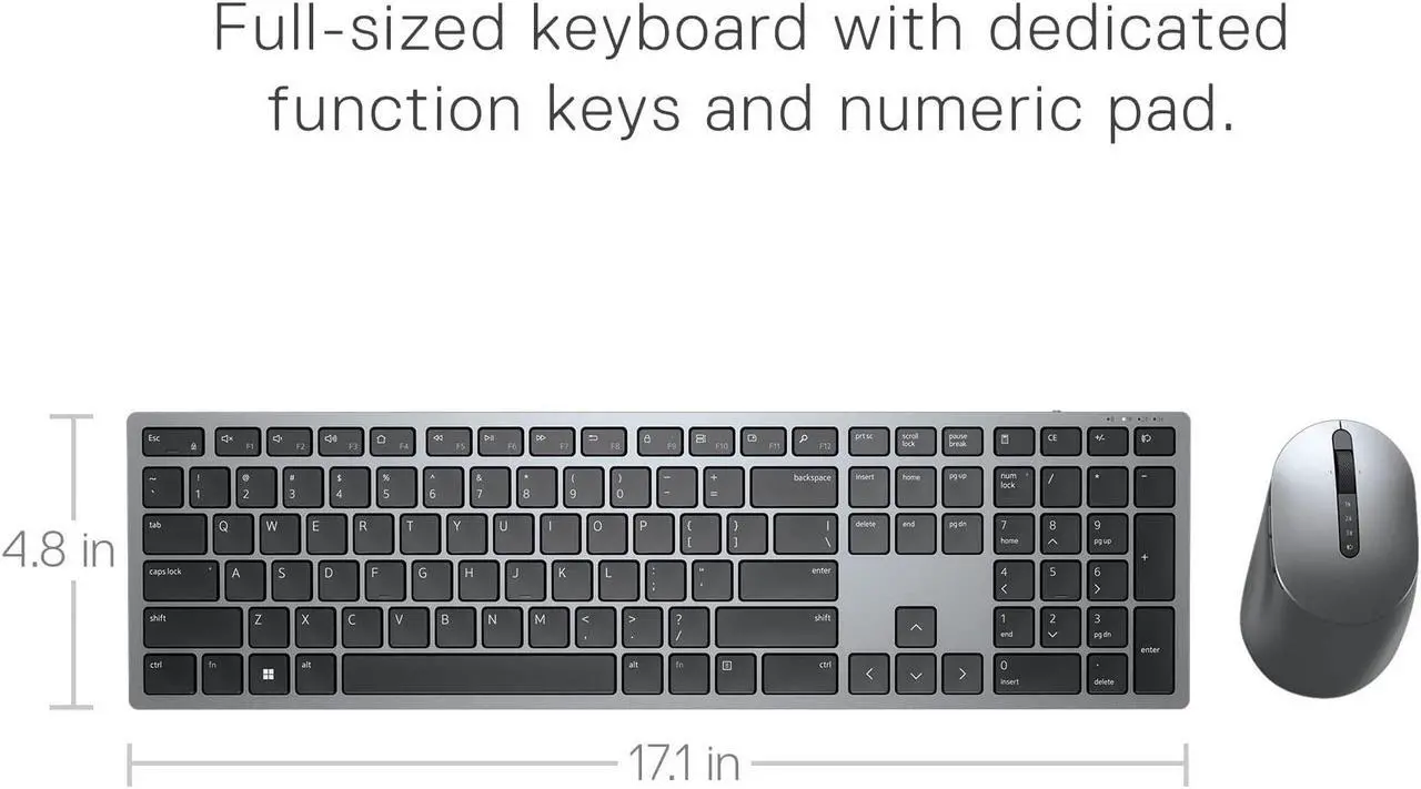 Alt view image 3 of 5 - Dell Premier Multi-Device Wireless Bluetooth Keyboard and Mouse - KM7321W