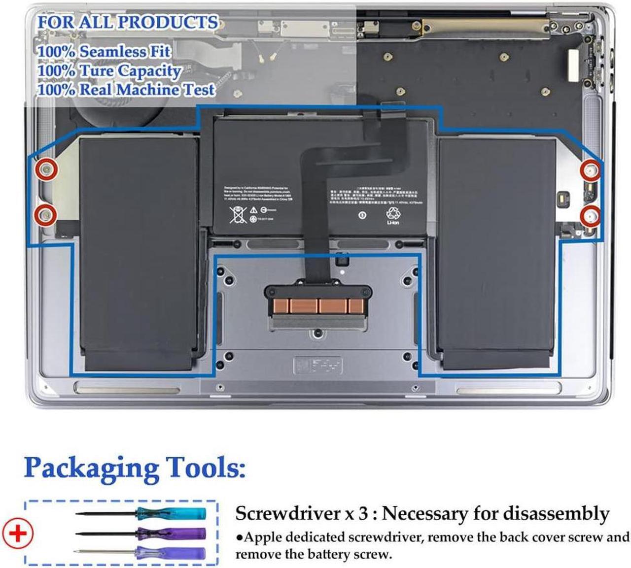 Alt view image 5 of 5 - A1932 A2179 A1965 Battery for MacBook Air 13" Retina (2018 2019, Early 2020) EMC 3184 3302 MRE82 MRE92 MVFH2 MWTJ2 MVH22 MVFM2 MVFK2 MREE2 MREC2 MREA2 MREF2 MUQT2 MUQU2 MacBookAir8,1 8,2 9,1