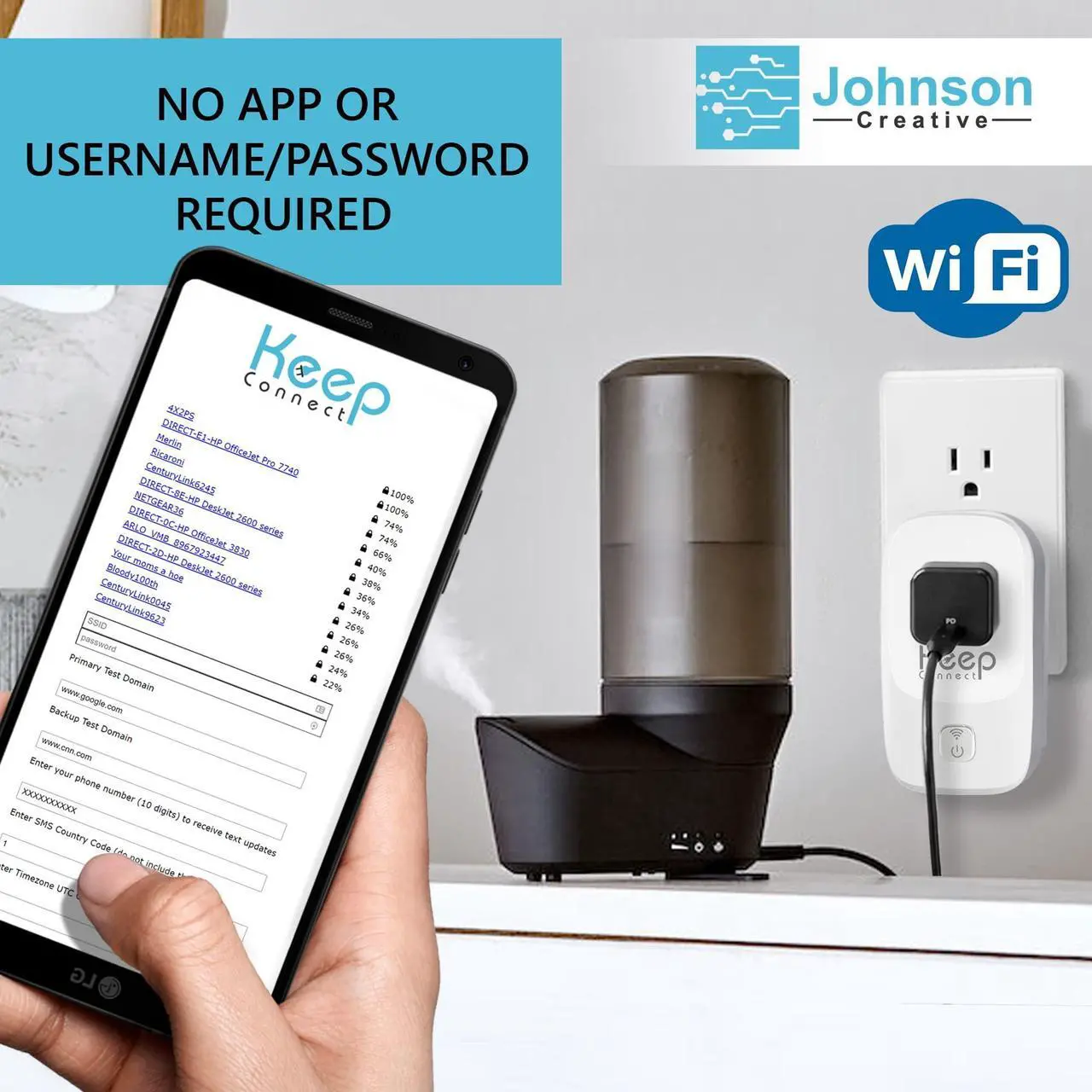 Alt view image 4 of 5 - Keep Connect Router Rebooter, Wi-Fi Reset Device, Monitors Connectivity and Resets When Required. No App Necessary. If You enter a phone number it will send texts upon resets.