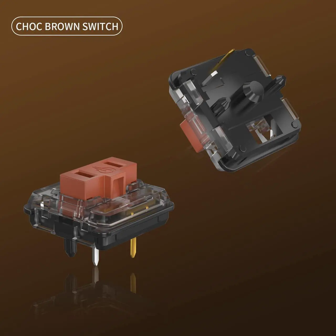 Alt view image 2 of 5 - Kailh Choc Low Profile Switch Tactile Switch 5-Pin Switches 1350 Chocolate for Mechanical Gaming Keyboard Switch(Brown,72pcs)