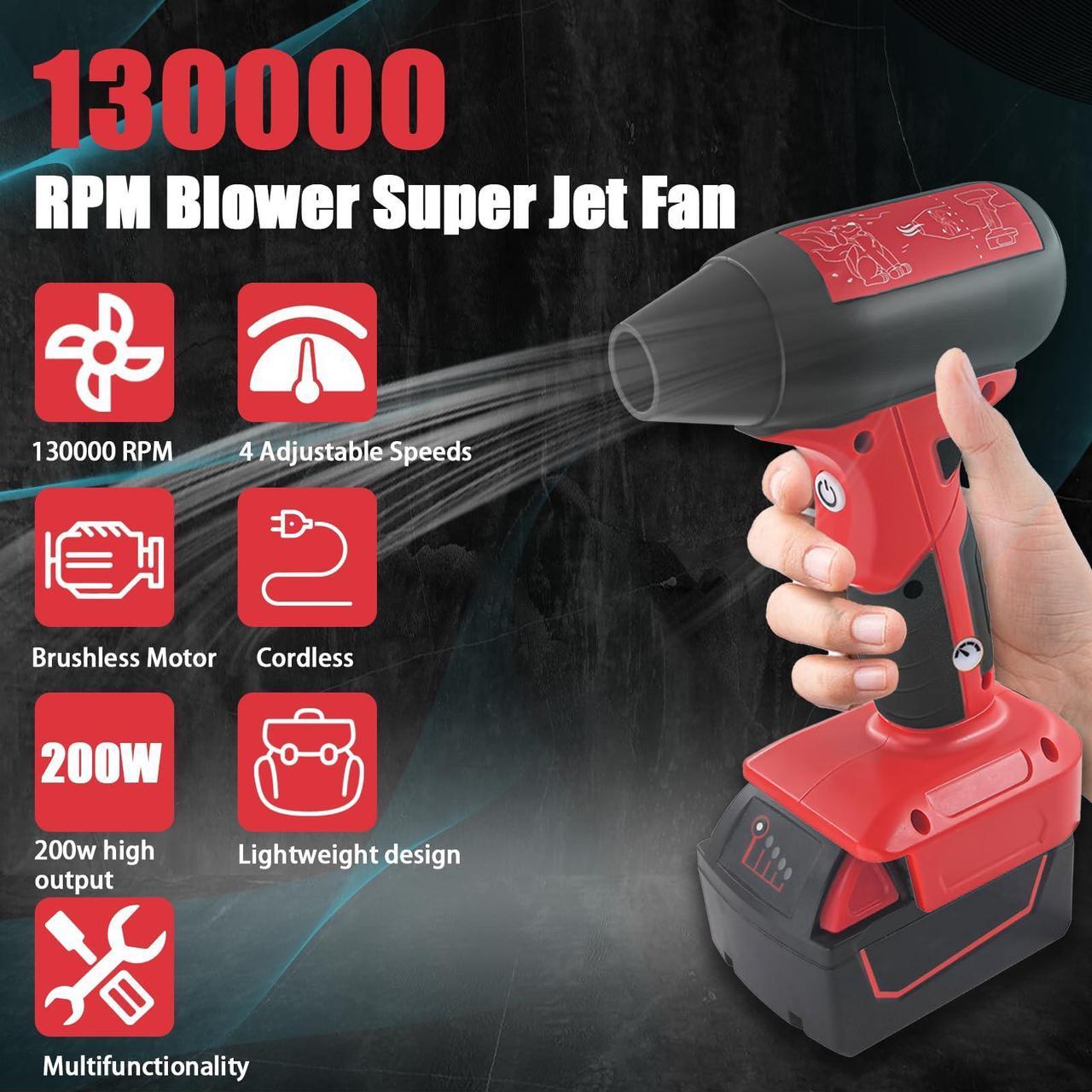 Alt view image 2 of 5 - Laimiao Mini Jet Dry Blower Fan for Milwaukee M18 Battery,130000RPM Electric Air Duster,Rechargeable Cordless Jet Fan Blower for PC, Leaf Blower, Car and Outing Jobsite (Battery Not Included)