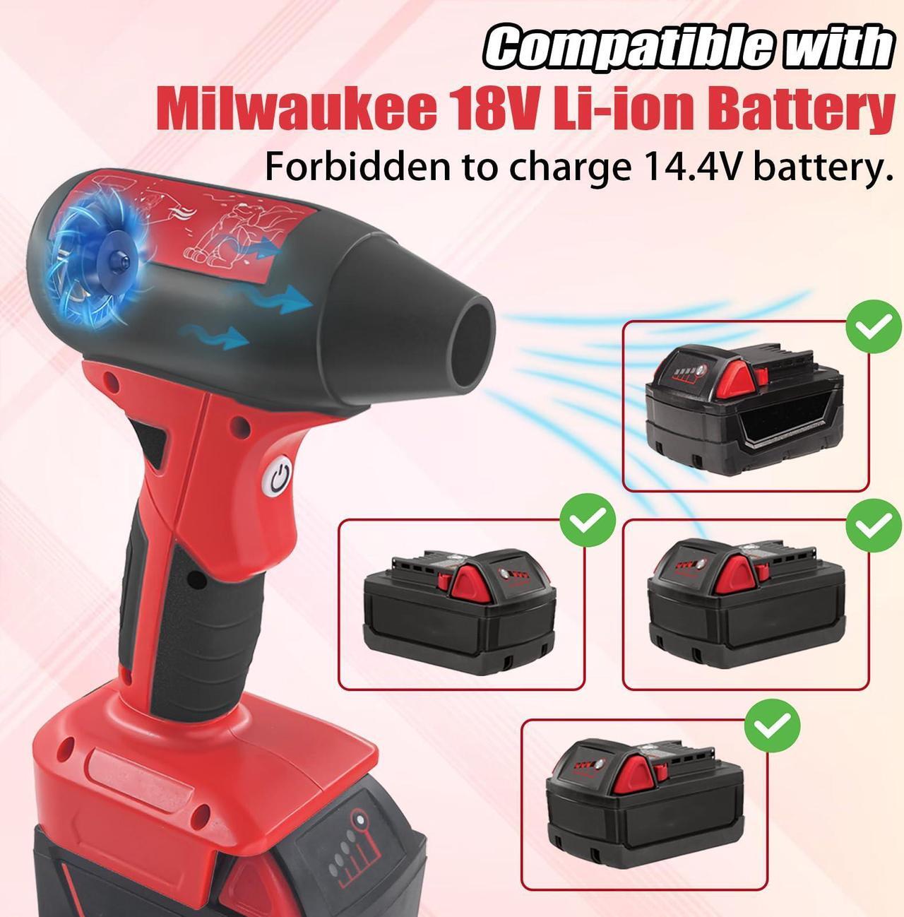 Alt view image 5 of 5 - Laimiao Mini Jet Dry Blower Fan for Milwaukee M18 Battery,130000RPM Electric Air Duster,Rechargeable Cordless Jet Fan Blower for PC, Leaf Blower, Car and Outing Jobsite (Battery Not Included)