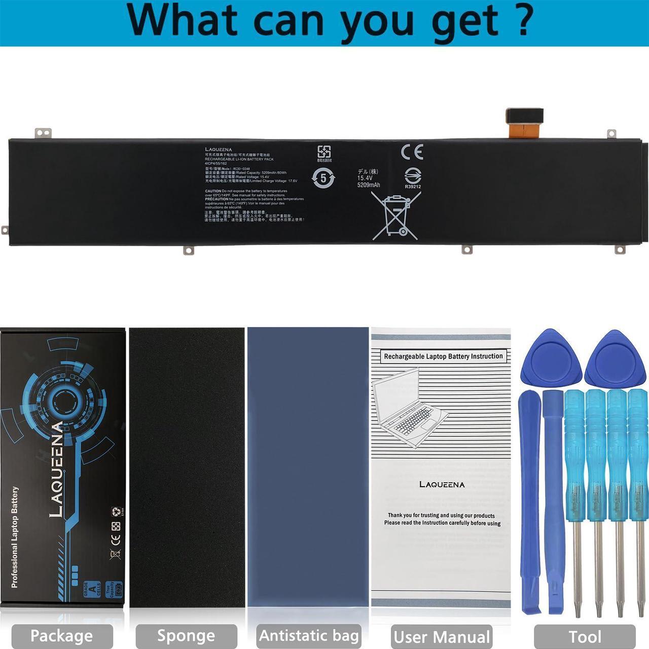 Alt view image 3 of 5 - LAQUEENA RC30-0248 Laptop Battery Compatible with Razer Blade 15 2018 Advanced RZ09-02386E92 RZ09-02385 RZ09-02386 RZ09-02886 RZ09-02887 RZ09-02888 RZ09-0301 RZ09-0313 Series RZ09-0238 RZ09-02385