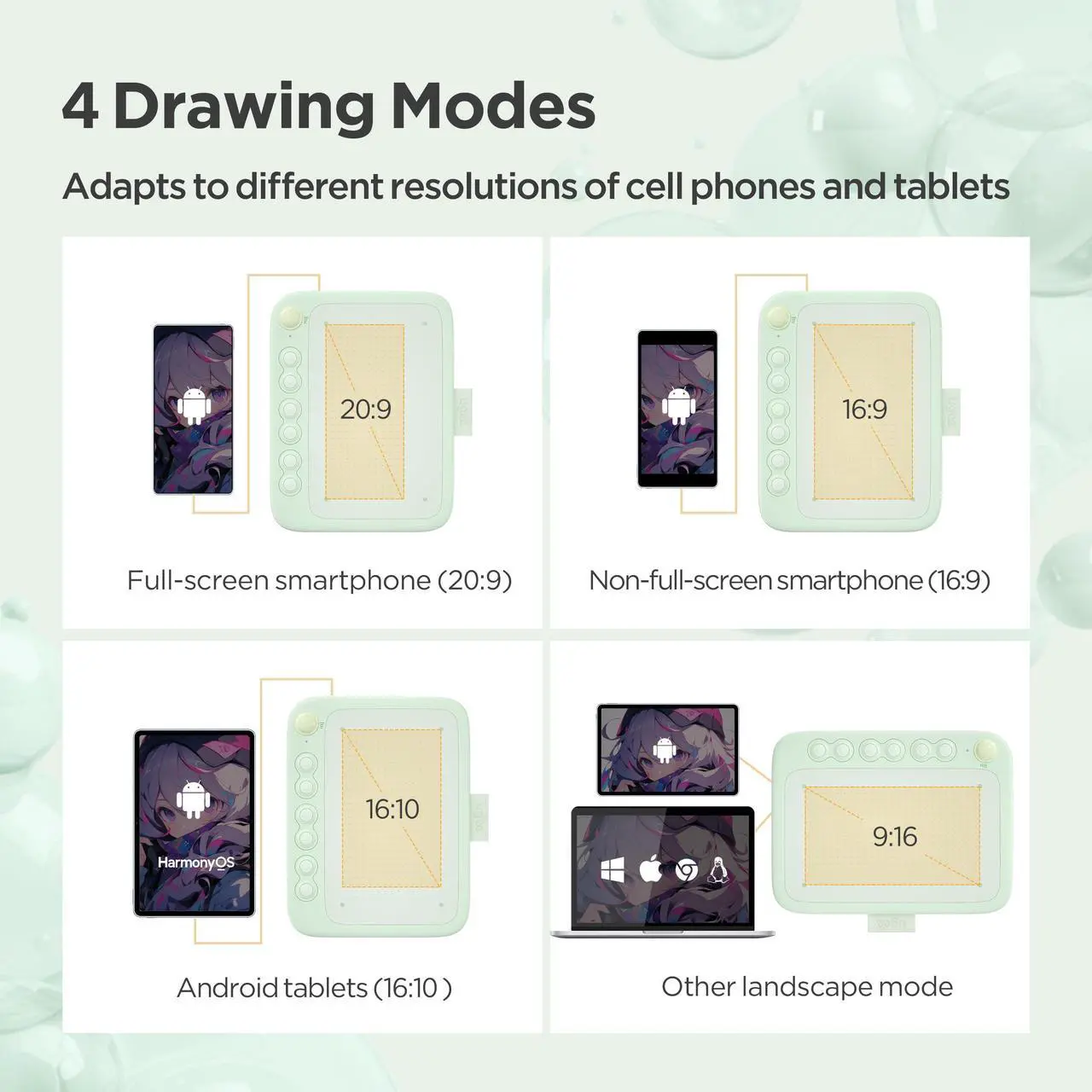 Alt view image 5 of 5 - Drawing Tablet for Android Phone with 6 Hot Keys,UGEE Q6 6.5x4 inch Art Tablet with 8192Levels Battery-Free Stylus,Drawing Pad Compatible with Mac/Windows/Chrome for Drawing/Online Class/Office Notes