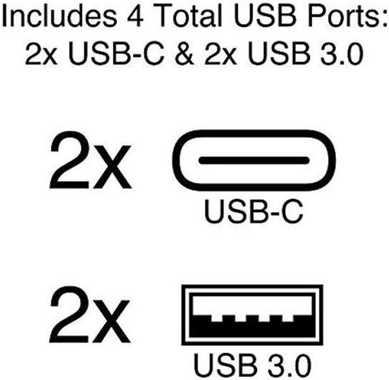 Alt view image 4 of 5 - C2G Docking Station, USB C Docking Station, 4K Docking Station, Macbook USB C Hub, USB C Adapter for Macbook Pro & Air - Compatible with USB-C & Thunderbolt 3 Laptops, Black, Cables to Go 28845