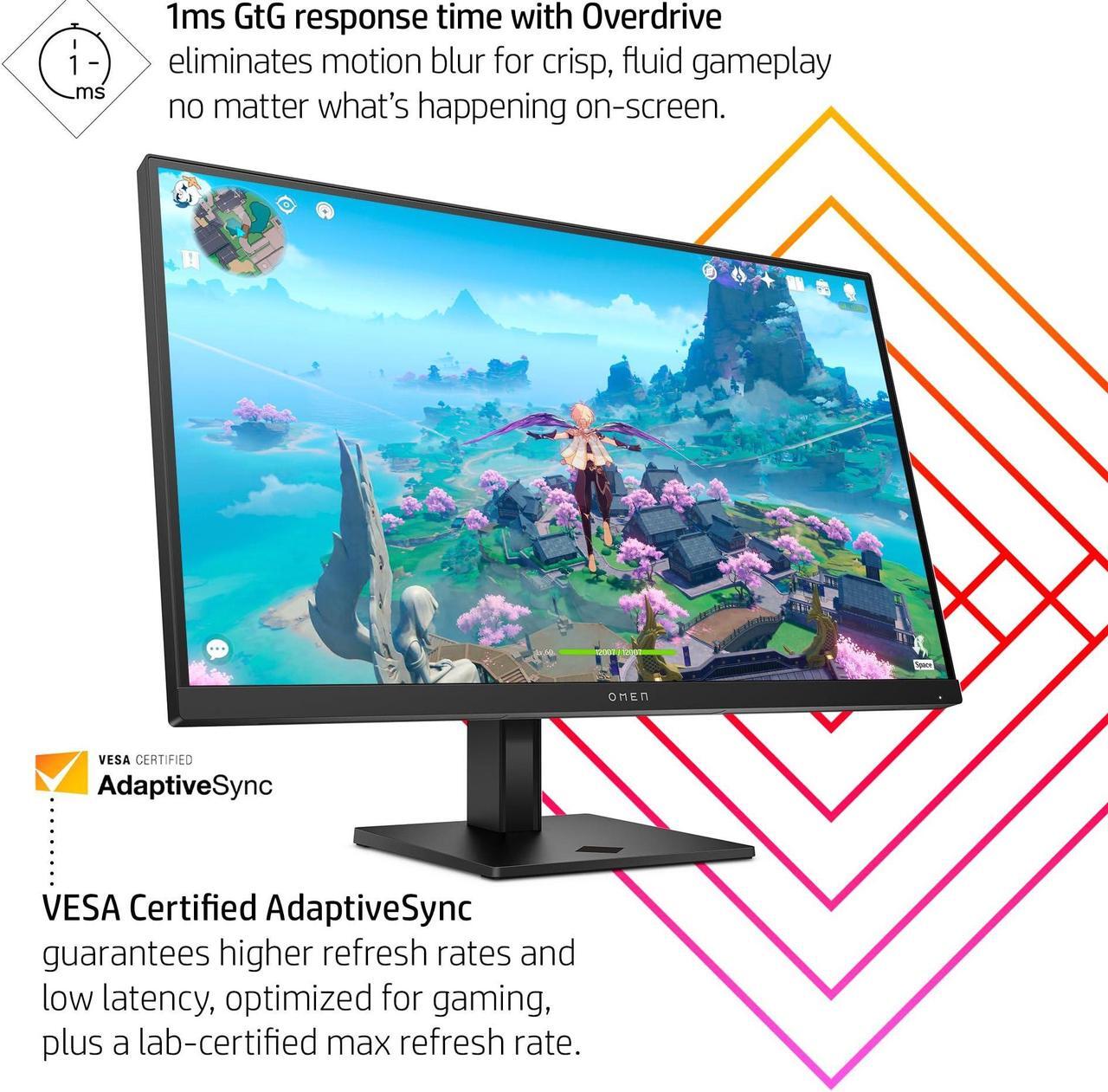 Alt view image 3 of 5 - HP: OMEN 27 inch FHD 165Hz Gaming Monitor - OMEN 27