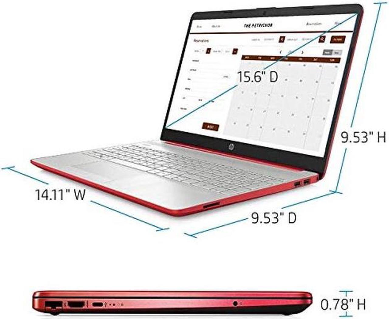 Alt view image 5 of 5 - HP 2023 15.6" HD Laptop Computer Intel Dual-Core Pentium Gold 6405U 4GB DDR4 500GB HDD Intel UHD Graphics HD Webcam Bluetooth RJ-45 USB-C HDMI Windows 10 Scarlet Red w/RE 32GB USB