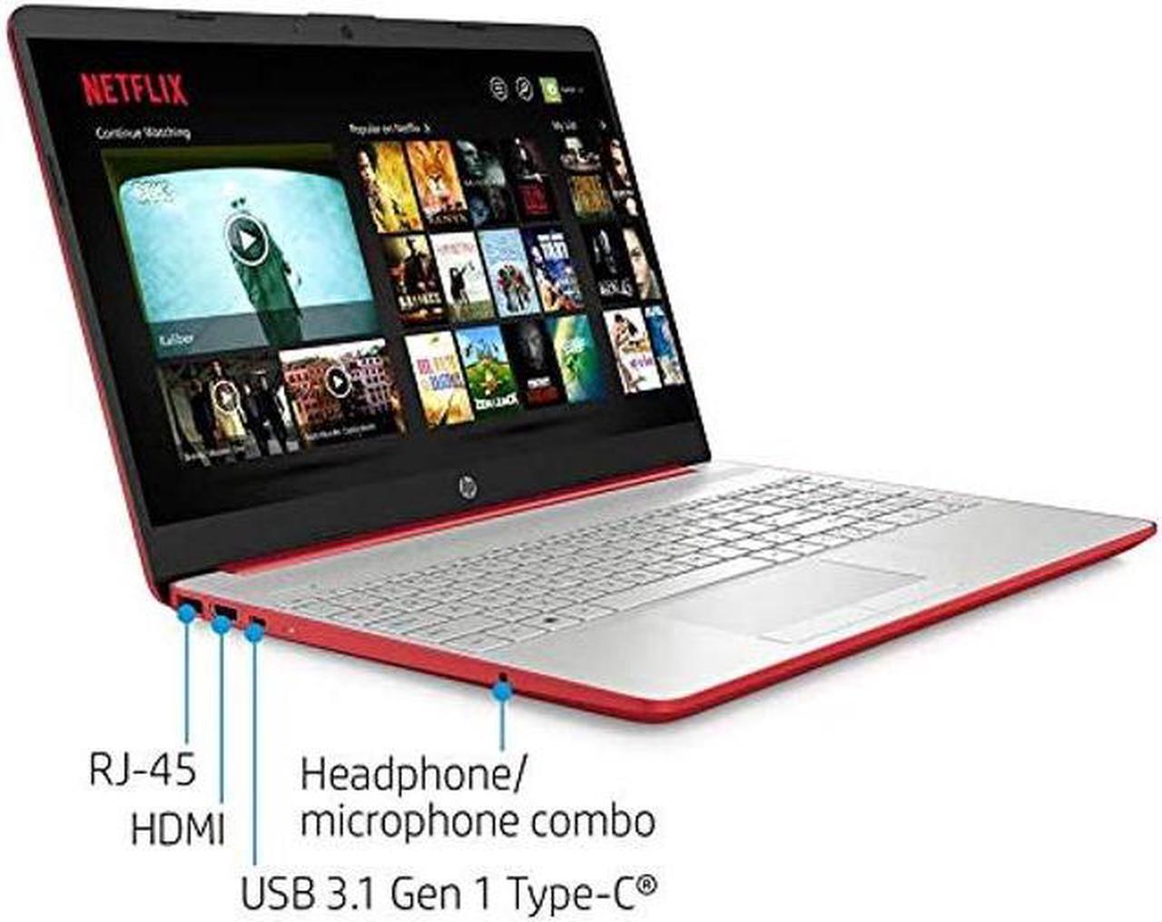 Alt view image 4 of 5 - HP 2023 15.6" HD Laptop Computer Intel Dual-Core Pentium Gold 6405U 4GB DDR4 500GB HDD Intel UHD Graphics HD Webcam Bluetooth RJ-45 USB-C HDMI Windows 10 Scarlet Red w/RE 32GB USB