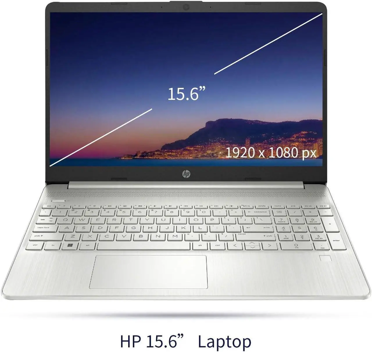 Alt view image 2 of 5 - HP Essential Laptop, 15.6" FHD Display, Intel Core i3-1215U, 32GB RAM, 1TB PCIe SSD, Fingerprint Reader, Webcam, Type-C, HDMI, SD Card Reader, Wi-Fi, Windows 11 Home, Silver