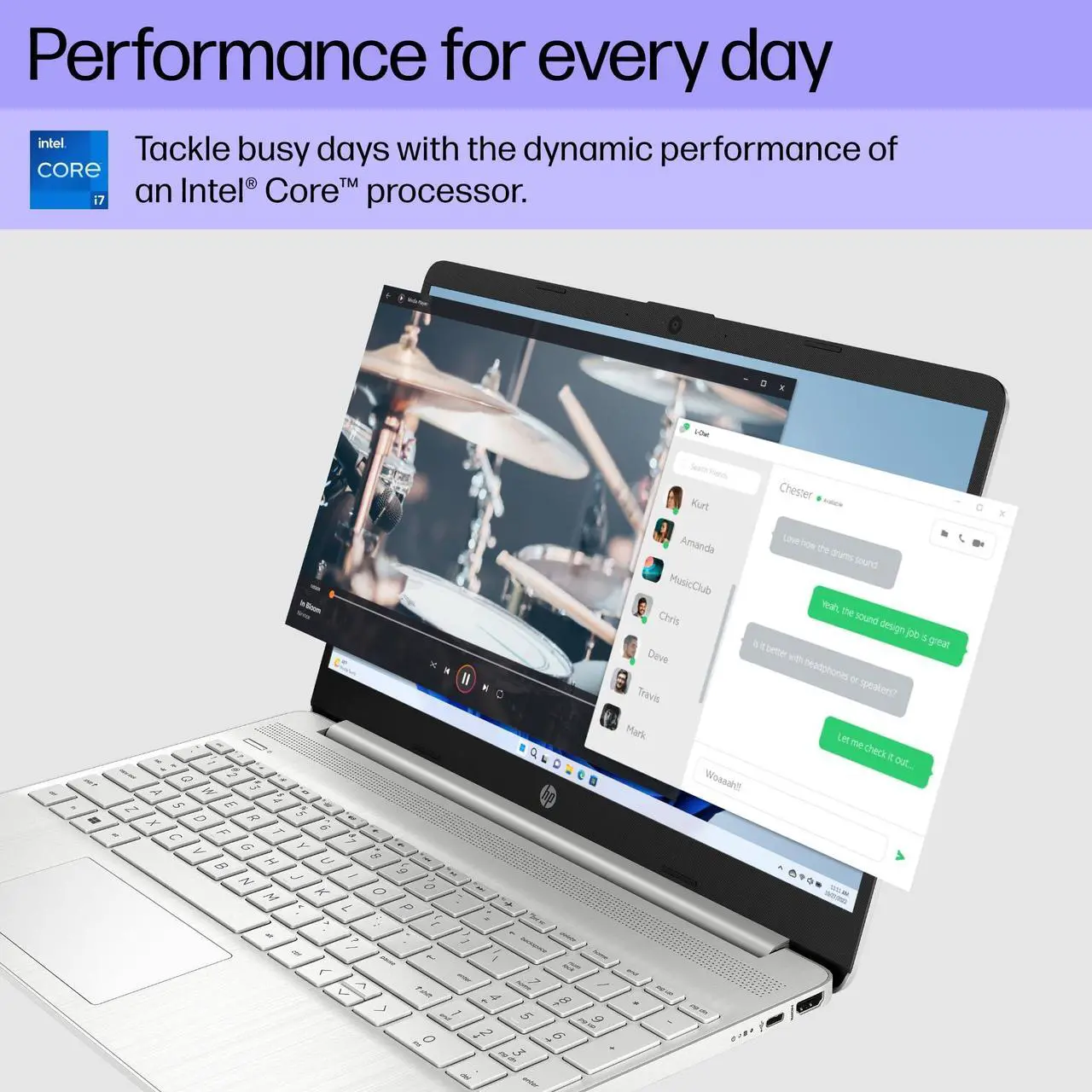 Alt view image 3 of 5 - Hp 15.6 inch FHD Laptop | 11th Gen Intel Core i5-1135G7 Processor (Beats i7-1065G7) | Intel Iris Xe Graphics | 8GB RAM | 256GB SSD | Windows 11 Home | Bundle with 64GB USB Flash Drive