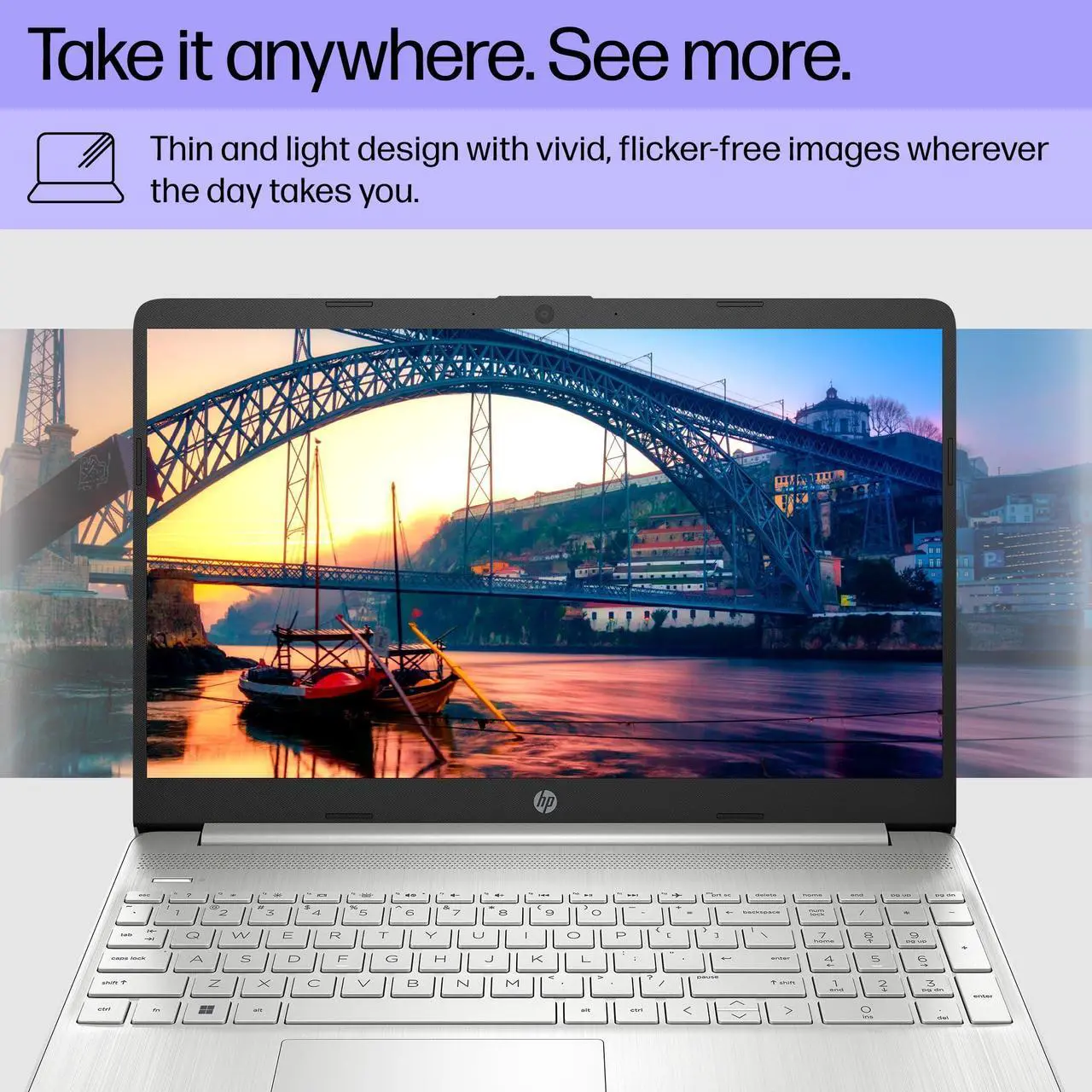 Alt view image 2 of 5 - Hp 15.6 inch FHD Laptop | 11th Gen Intel Core i5-1135G7 Processor (Beats i7-1065G7) | Intel Iris Xe Graphics | 8GB RAM | 256GB SSD | Windows 11 Home | Bundle with 64GB USB Flash Drive