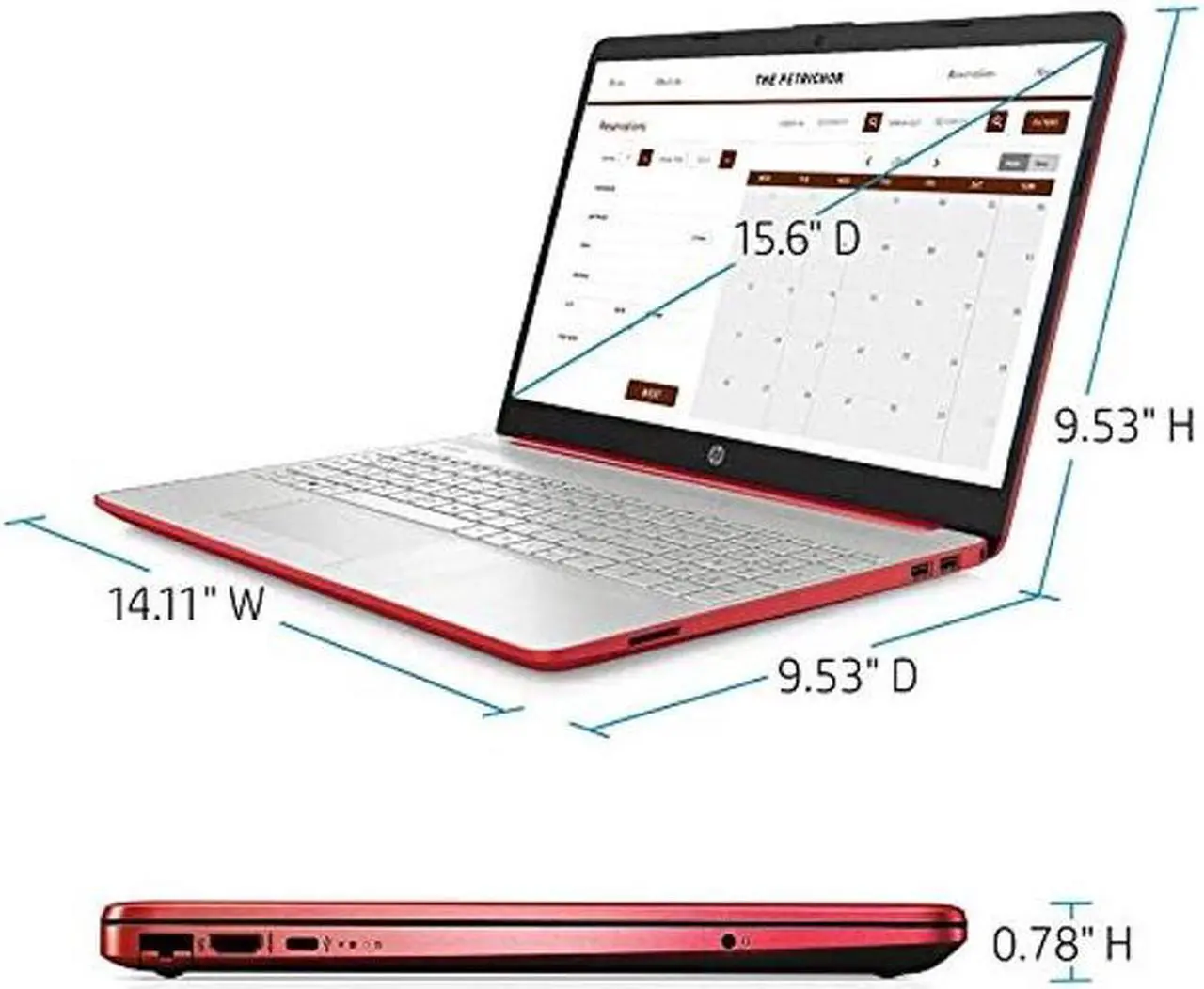 Alt view image 5 of 5 - HP 2023 15.6" HD Laptop Computer Intel Dual-Core Pentium Gold 6405U 16GB DDR4 256GB SSD Intel UHD Graphics 605 HD Webcam Bluetooth USB-C HDMI Windows 10 Scarlet Red w/w/RE 32GB USB