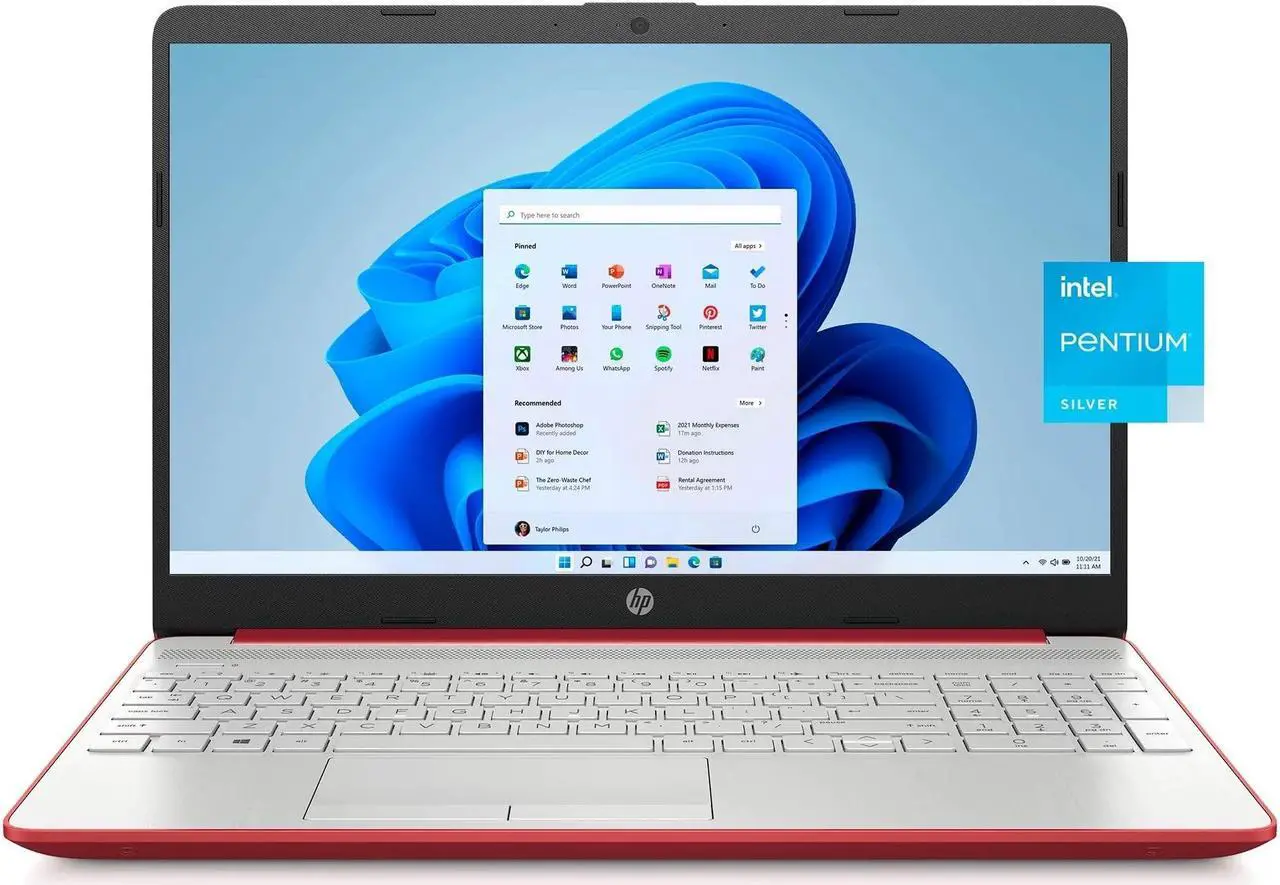Alt view image 2 of 5 - HP Pavilion 15.6" HD Laptop Computer, Intel Pentium Processor, 8GB RAM, 512GB SSD, Webcam, USB-C, HDMI, Ethernet RJ-45, WiFi, Includes 1-Year Microsoft 365, Windows 11 S, Scarlet Red, YSC Accessory
