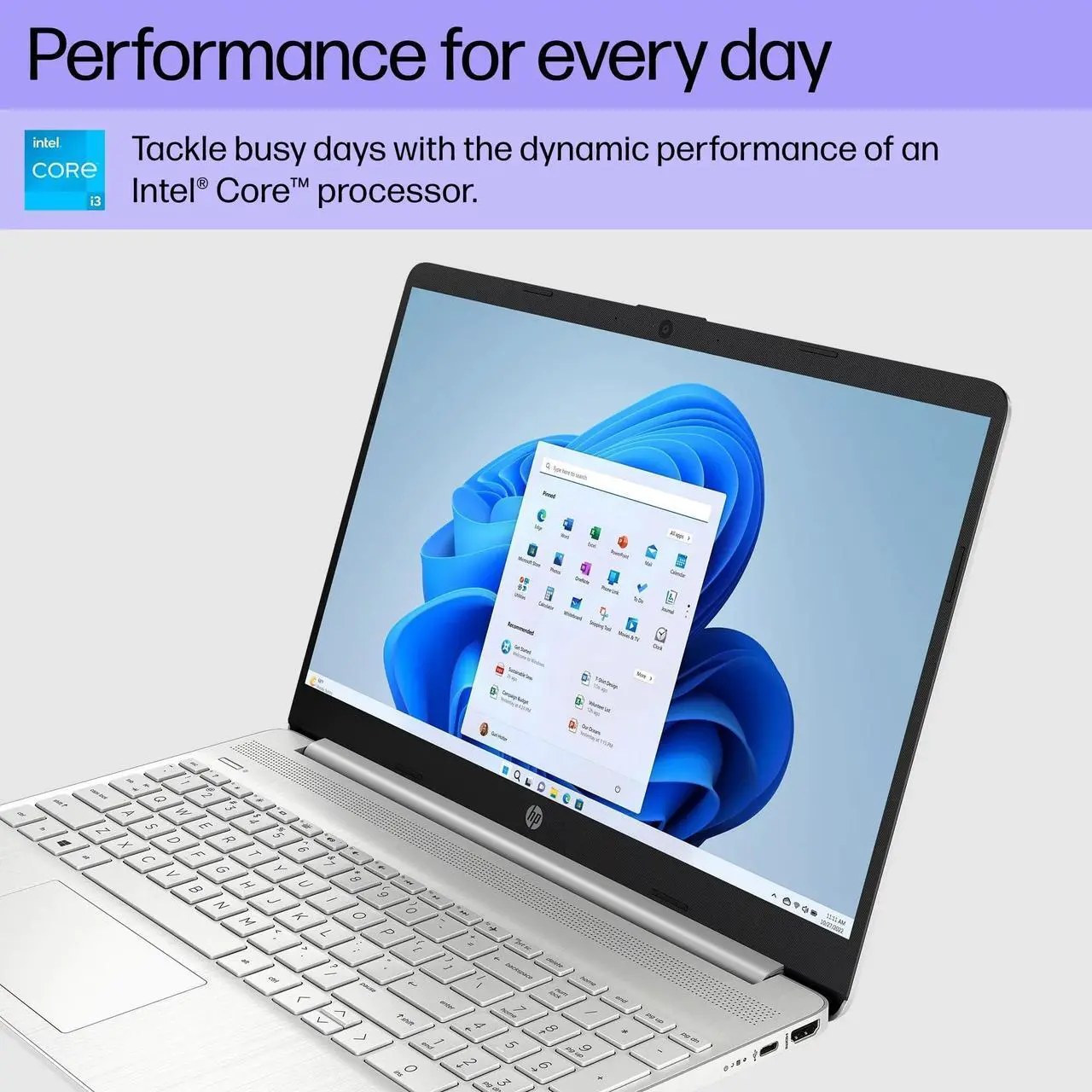Alt view image 2 of 5 - HP 15-DY500 Laptop, 2023, 15.6" 1920 x 1080, Intel Core i3-1215U 6-Core, 8GB DDR4, 512GB SSD, Windows 11 Pro, Wi-Fi 5, Bluetooth 4.2, Fingerprint, 720p HD Camera, Natural Silver