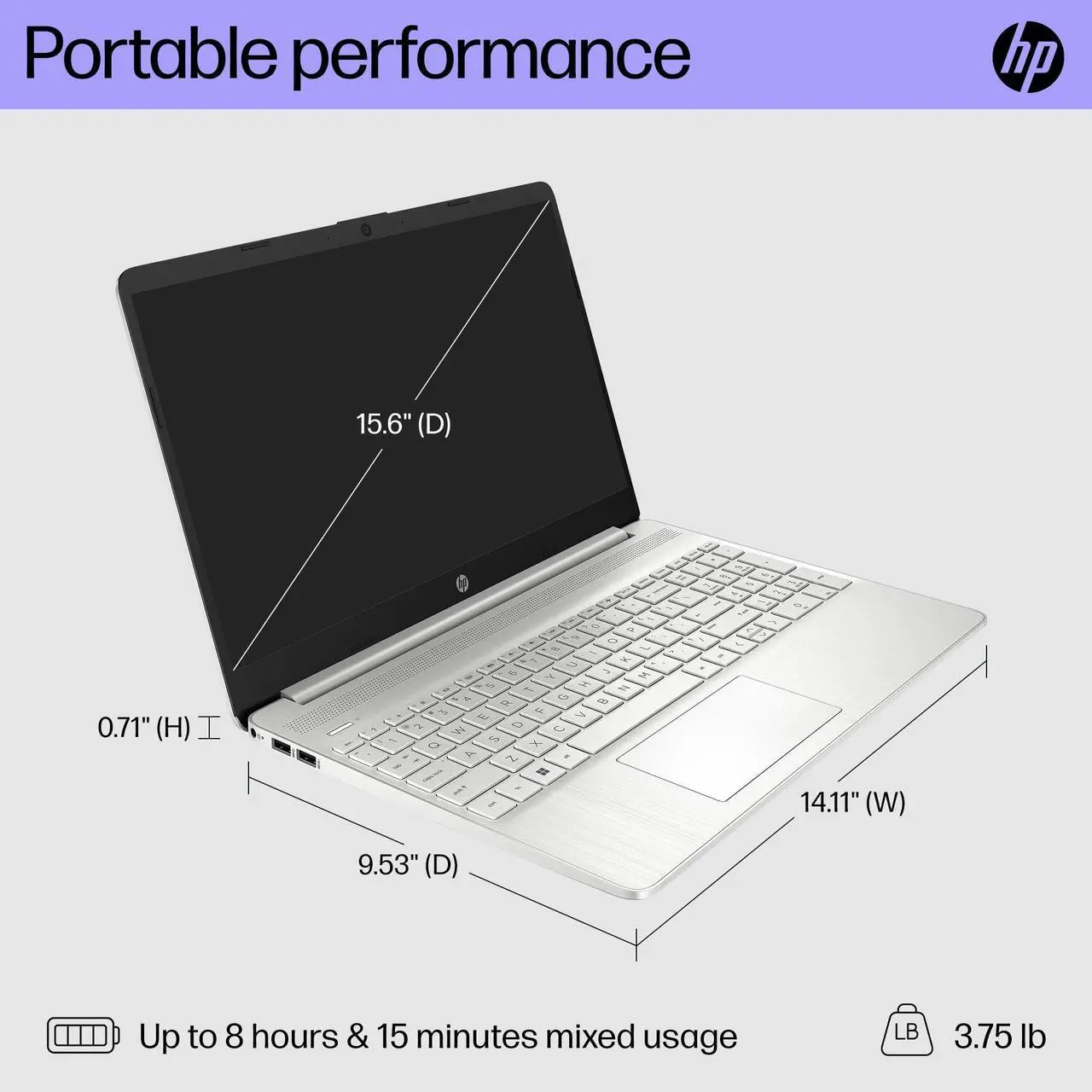 Alt view image 4 of 5 - Hp 15.6 inch FHD Laptop | 11th Gen Intel Core i5-1135G7 Processor (Beats i7-1065G7) | Intel Iris Xe Graphics | 16GB RAM | 256GB SSD | Windows 11 Home | Bundle with 64GB USB Flash Drive