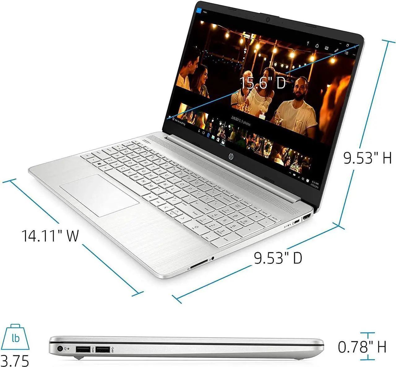 Alt view image 4 of 5 - HP 2021 Pavilion 15 15.6" HD Laptop Computer, AMD Athlon Silver 3050U (Beats i3-7100U), 8GB DDR4, 128GB SSD, Webcam, USB-C, HDMI, 1 Year of Microsoft 365, Windows 10 S, Silver, TiTac Accessory