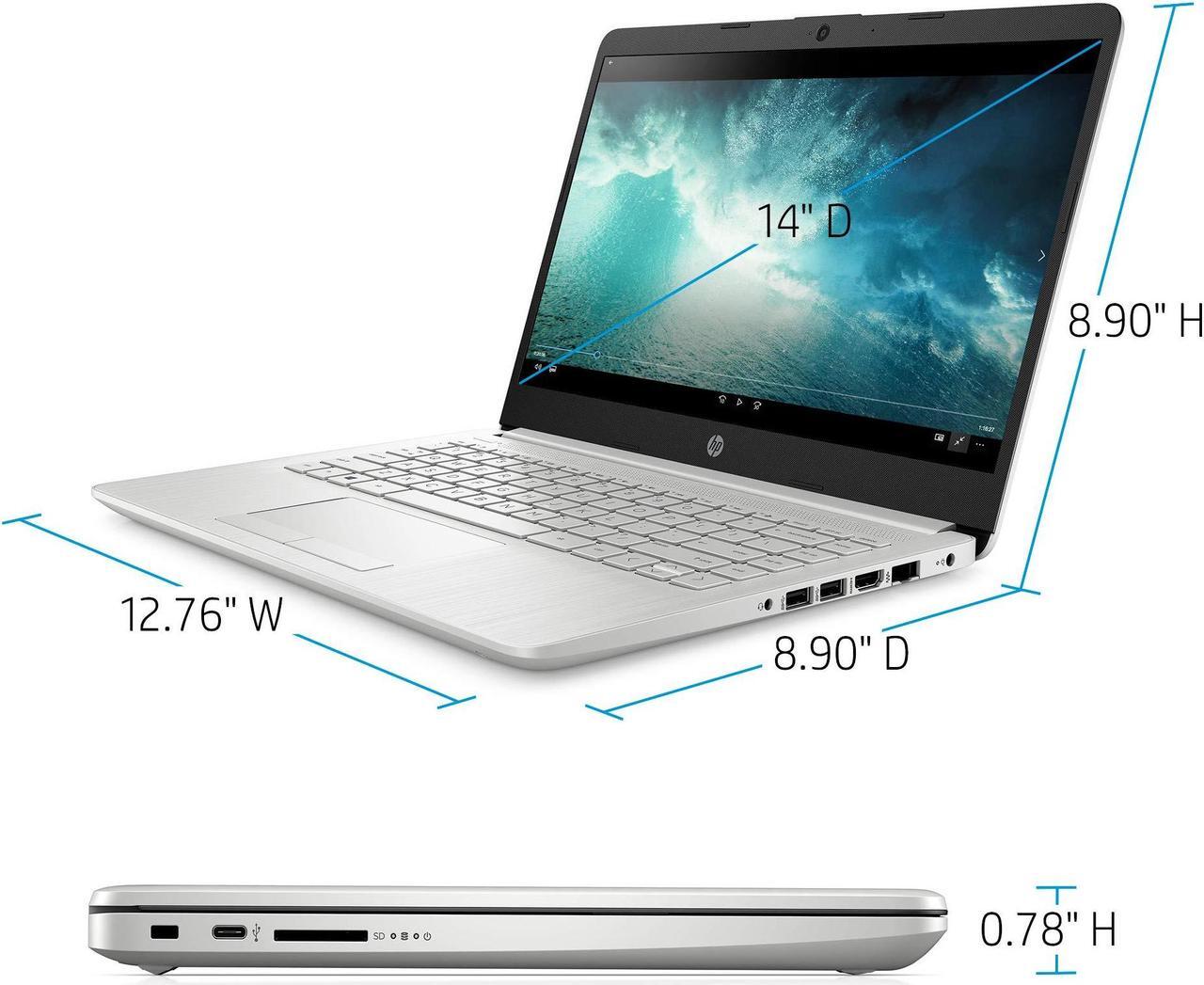Alt view image 2 of 5 - HP Latest Laptop - AMD Ryzen 3-3250U(2 Core) - 14" FHD 1920x1080 - Radeon Vega 3 Graphics - 8GB DDR4 RAM 256GB NVMe SSD -WiFi5 - BT - Type-C - HDMI - RJ45 - Webcam - Windows 11 Home