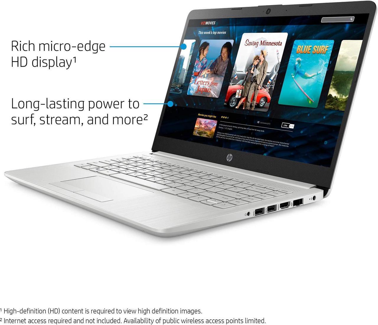Alt view image 4 of 5 - HP Latest Laptop - AMD Ryzen 3-3250U(2 Core) - 14" FHD 1920x1080 - Radeon Vega 3 Graphics - 8GB DDR4 RAM 256GB NVMe SSD -WiFi5 - BT - Type-C - HDMI - RJ45 - Webcam - Windows 11 Home