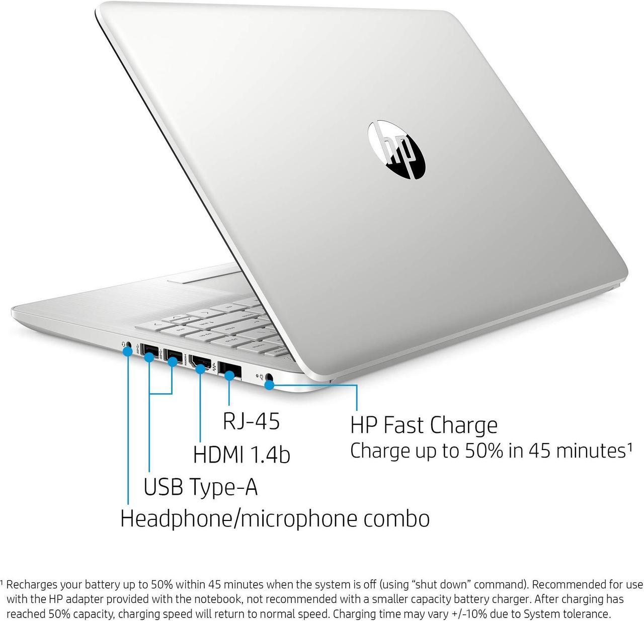 Alt view image 5 of 5 - HP Latest Laptop - AMD Ryzen 3-3250U(2 Core) - 14" FHD 1920x1080 - Radeon Vega 3 Graphics - 8GB DDR4 RAM 256GB NVMe SSD -WiFi5 - BT - Type-C - HDMI - RJ45 - Webcam - Windows 11 Home