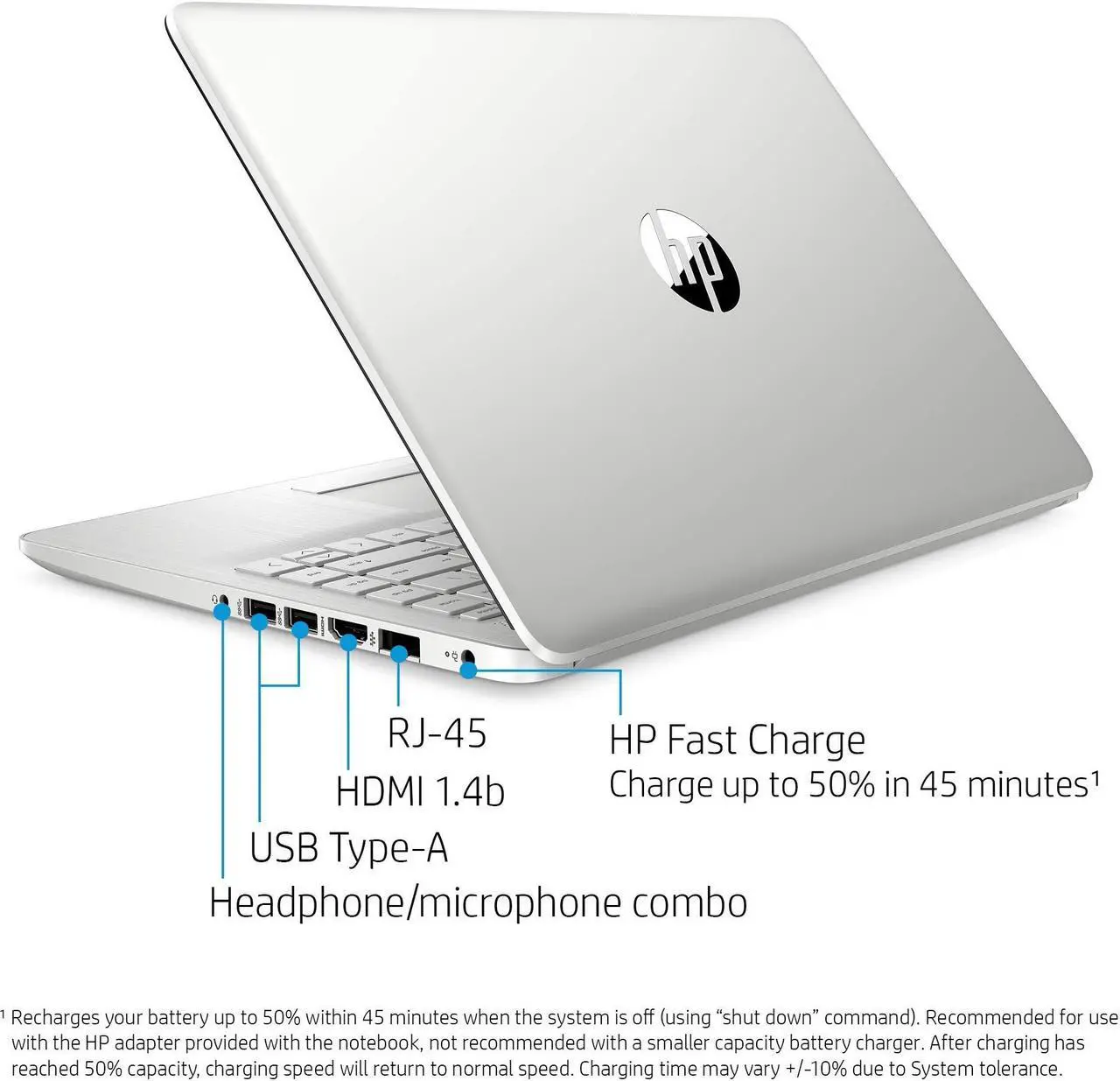 Alt view image 5 of 5 - HP 2022 14'' HD Home and Business Laptop PC Intel 10th Gen 2-Core i3-1005G1 8GB DDR4 RAM 256GB M.2 SSD Intel UHD Graphics WIFI AC BT USB-C HDMI RJ45 Webcam Silver Windows 11 Pro w/Accessories