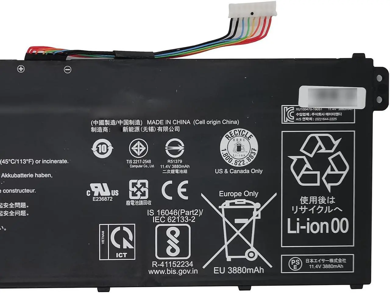 Alt view image 3 of 5 - EPYOBW AP18C4K Laptop Battery 48Wh 4200mAh 11.4V 3-Cell Compatible with Acer Spin 3 SP314-54N / Aspire 5 A515-43 A515-43G / Aspire 5 A515-44 A515-44G Series KT.00304.012 3ICP5/81/68