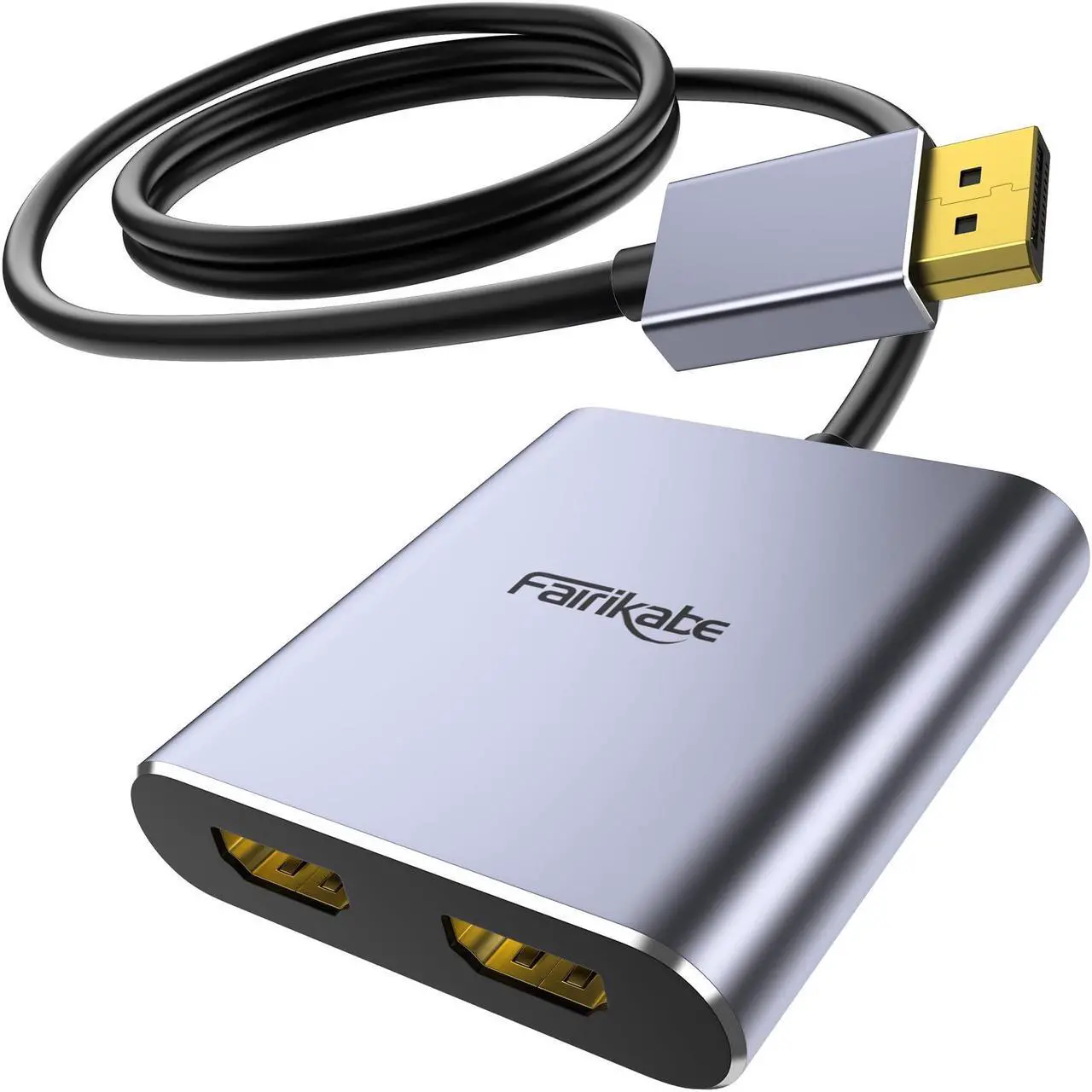 Main image of Displayport to Dual HDMI Adapter, 4K 60Hz Display Port to HDMI Splitter for Dual Monitors Extended Display, DP 1.2 to 2 HDMI Monitor for Computer Laptop Graphic Card, MST Extend Mode for Windows Only
