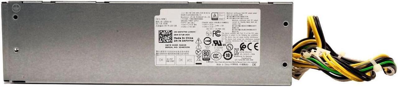 Alt view image 2 of 5 - Power Supply Replacement for Dell Optiplex 3060 5060 3070 Inspiron 3470 200W 4FHYW 04FHYW CGFJT 0CGFJT H200EBS-00 X61RM 8 KVYY L200AS-00 H200AS-00 L200EBS-00