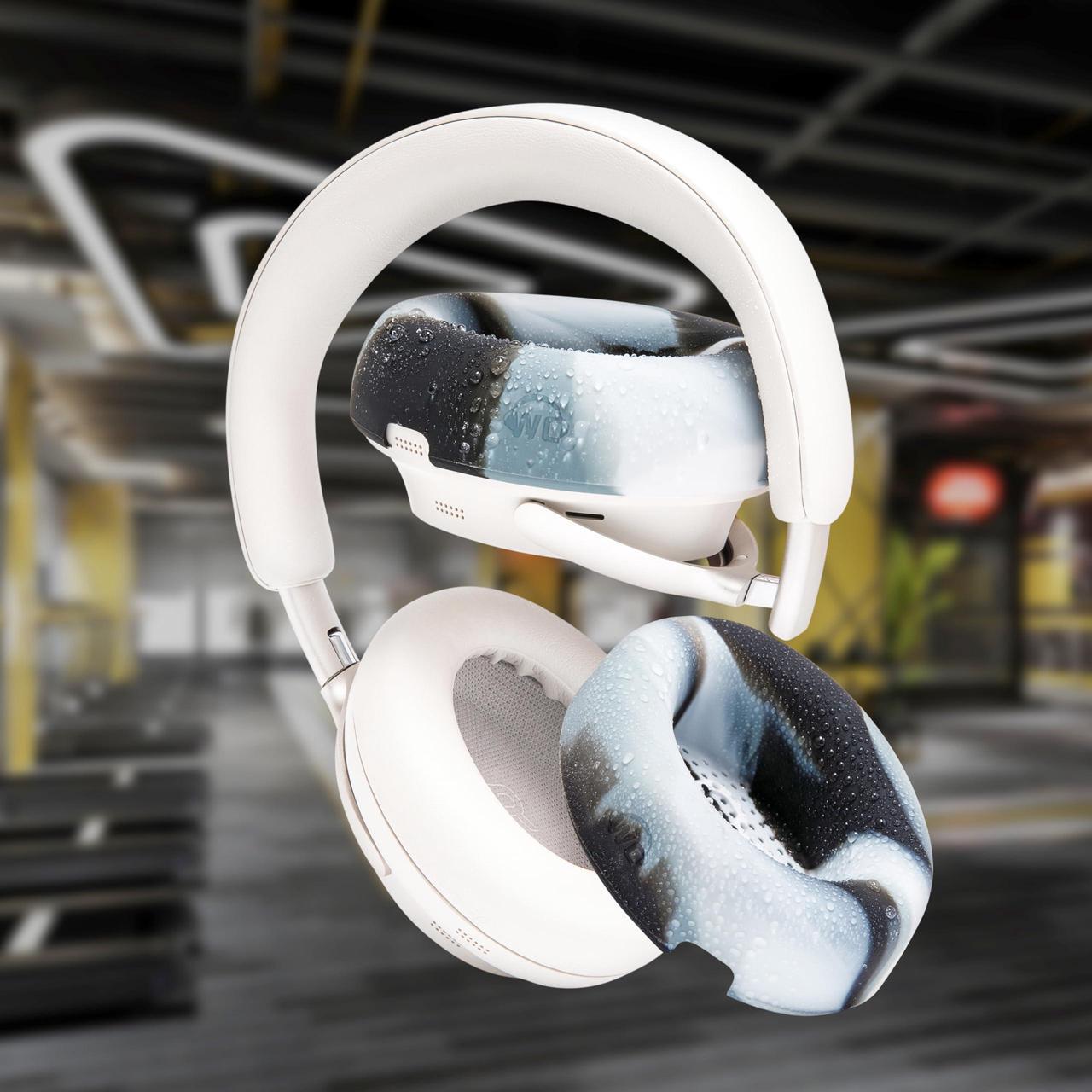 Alt view image 3 of 5 - WC SweatZ QC Ultra - Protective Earpad Covers for Bose QuietComfort Ultra by Wicked Cushions | Sweatproof & Easily Washable | Does not fit any other Bose Headphones | Marble