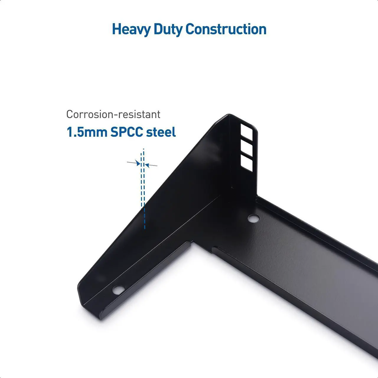 Alt view image 4 of 5 - [Enhanced] Cable Matters Max 170 lbs Heavy Duty 19-inch Vertical 1U Wall Mount Rack Patch Panel Bracket, Versatile Vertical and Horizontal Installation for 19" Network, Server, and Equipment