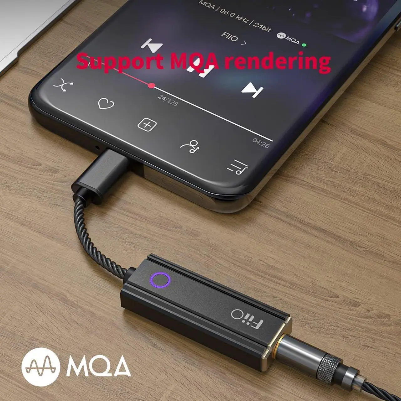 Alt view image 4 of 5 - FiiO JadeAudio KA1 Headphone Amps Amplifier Tiny USB DAC High Resolution 3.5mm Lossless for Smartphones/PC/Laptops/Players(Type C, Black)