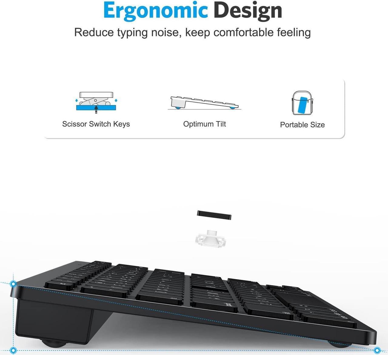Alt view image 3 of 5 - OMOTON Bluetooth Keyboard for Mac, Compact Wireless Keyboard Compatible with MacBook Pro/Air, iMac, iMac Pro, Mac Mini, Mac Pro Laptop and PC, Black