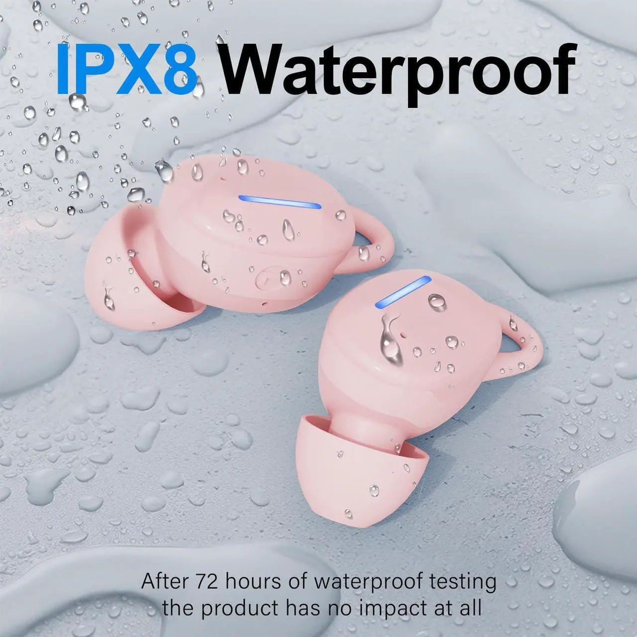 Alt view image 4 of 5 - CALCINI Wireless Earbuds IPX8 Waterproof Touch Control, Bluetooth 5.3 in Ear Headphones with Charging Case, TWS Headset for Phone,Samsung,Android, Sport and Workout Deep Bass Microphone Earphones