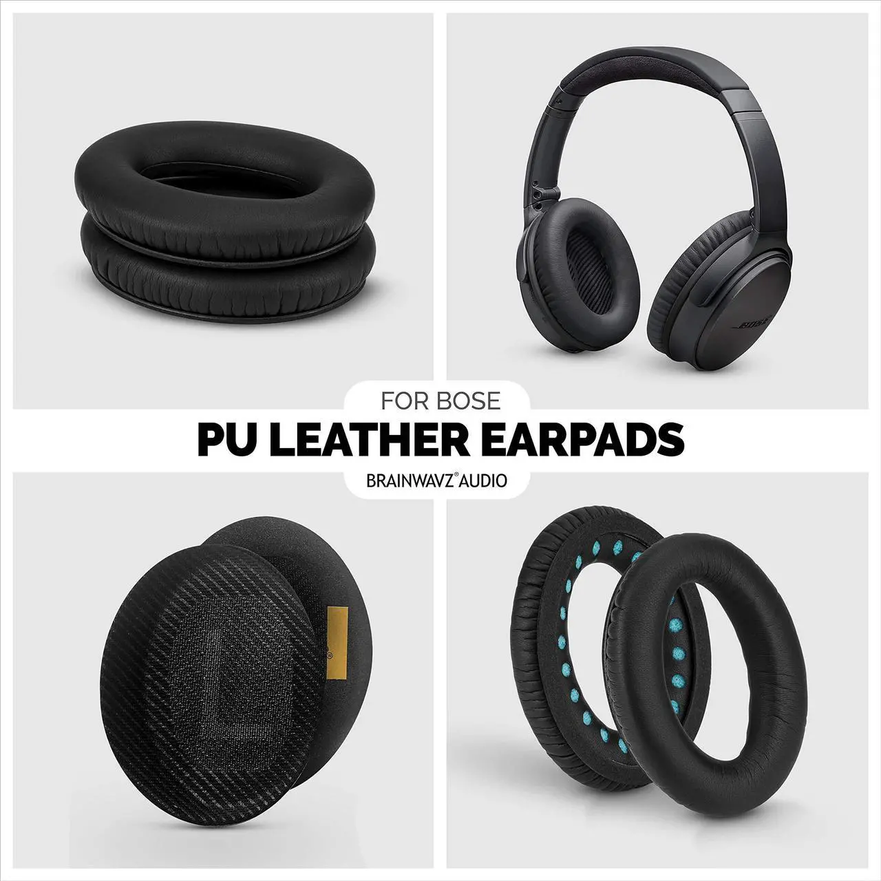 Alt view image 5 of 5 - Replacement Earpads for Bose QuietComfort 35 (QC35) & 35 II (QC35 ii) Headphones, with Memory Foam, Leather & Added Thickness for Better Comfort & Noise Isolation