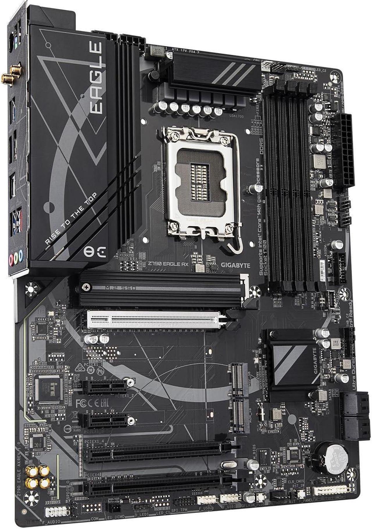 Alt view image 3 of 5 - GIGABYTE Z790 EAGLE AX LGA 1700 Intel Z790 ATX Motherboard with DDR5, M.2, PCIe 5.0, USB 3.2 Gen2X2 Type-C, Intel Wi-Fi 6E, 2.5GbE LAN, Q-Flash Plus, EZ-Latch