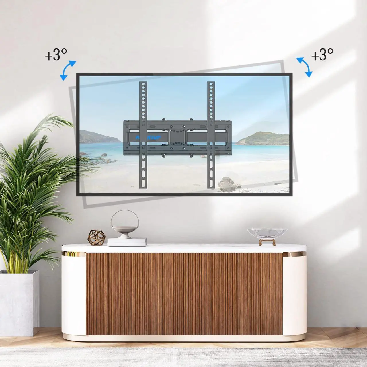 Alt view image 4 of 5 - MOUNTUP Full Motion TV Wall Mount for 26-65 Inch TVs & Smooth Swivel Tilt TV Mount for 37-82 Inch TVs Bundle