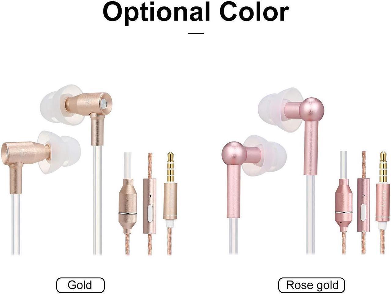 Alt view image 3 of 5 - Docooler Air Tube Earbud Headphone Anti-Radiation in-Ear Headset EMF-Free Wired Stereo Earphone with Microphone & Volume Control - Compatible with Smart Devices - Rose Gold