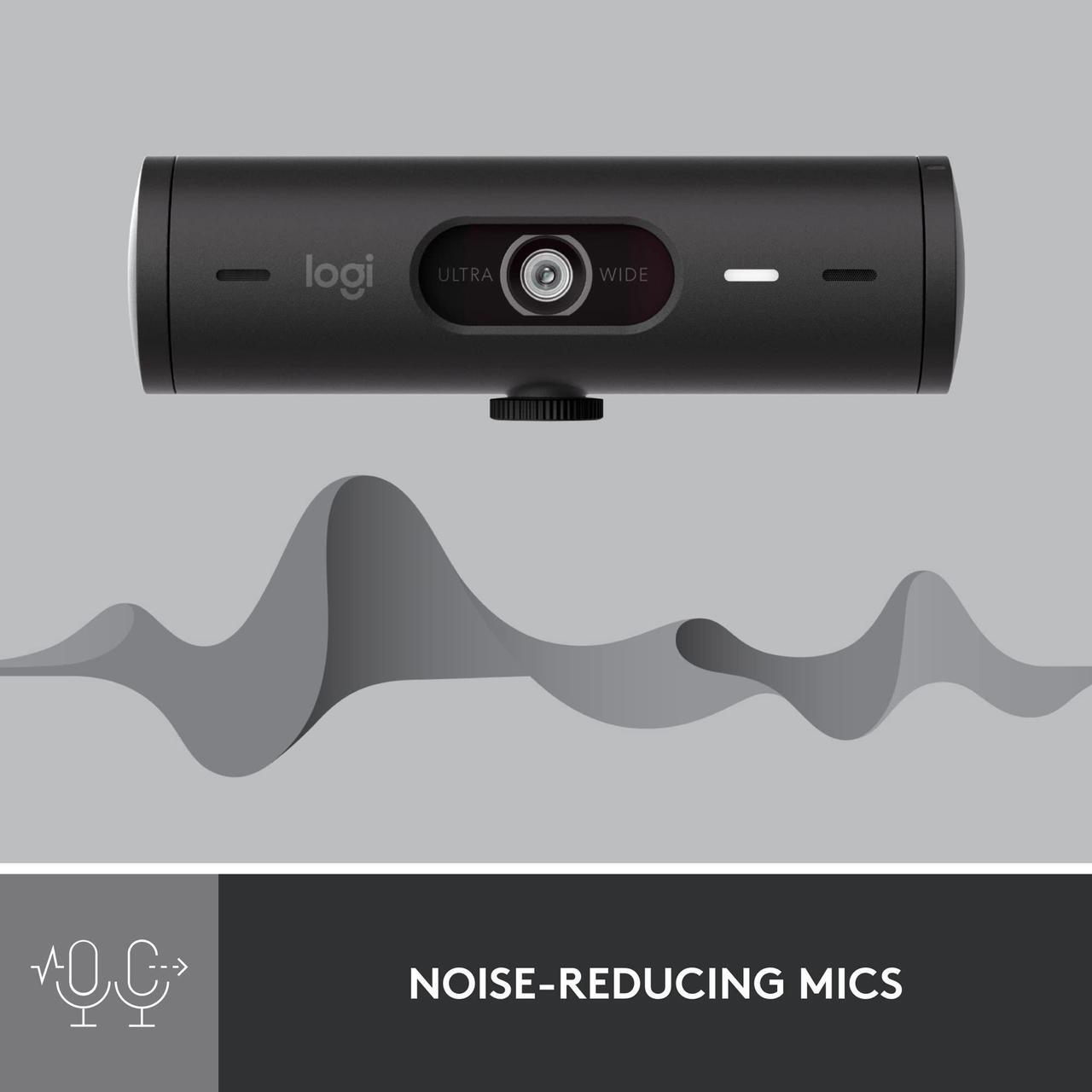 Alt view image 4 of 5 - Logitech Brio 501 Full HD Webcam with Auto Light Correction,Show Mode, Dual Noise Reduction Mics, Privacy Cover, Works with Microsoft Teams, Google Meet, Zoom, USB-C Cable - Black
