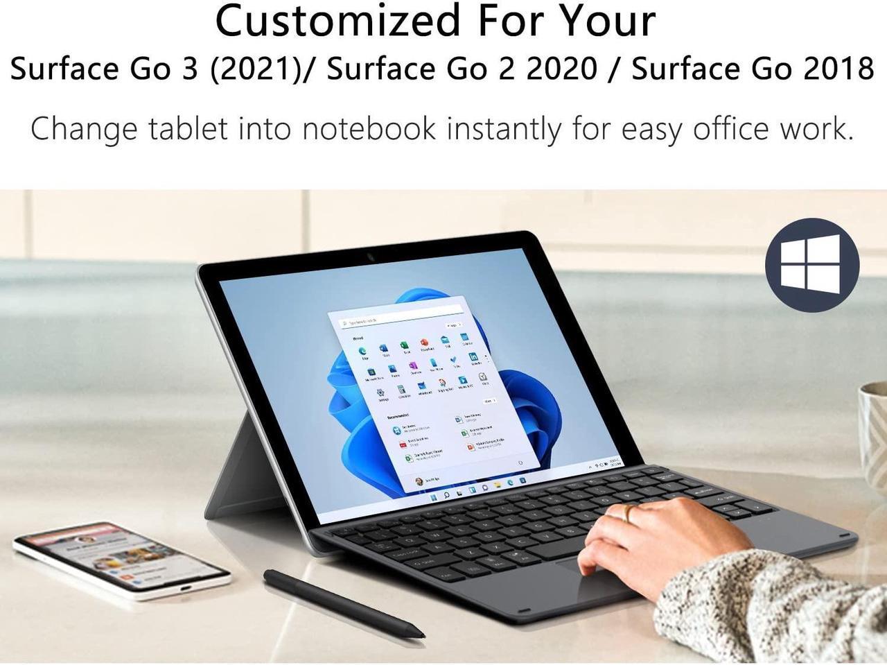 Alt view image 2 of 5 - MoKo Type Cover Fit Microsoft Surface Go 4 (2023)/ Go 3 (2021)/ Go 2 2020 / Go 2018, Slim Wireless Bluetooth Keyboard with Trackpad, 7-Color LED Backlit, Built-in Rechargeable Battery - Black