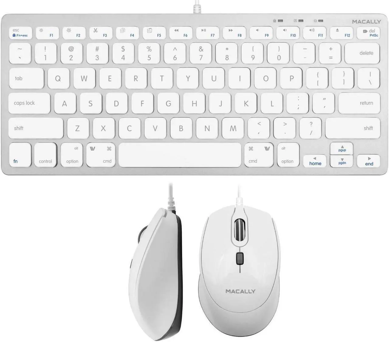 Main image of Macally USB C Wired Mouse and a USB C Mini Keyboard, Add Simplistic Apple Aesthetic to Your Office