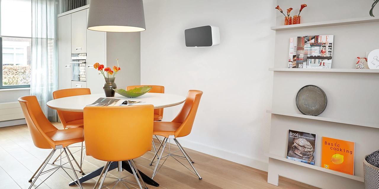 Alt view image 4 of 5 - Vogel's SOUND 3205 Universal speaker wall Mount | Max. 15 lbs (6.5 kg) | Tiltable up to 10o | Swivels up to 70o (left/right) | Also fits Sonos Five & Play:5 | White | 1 Mount