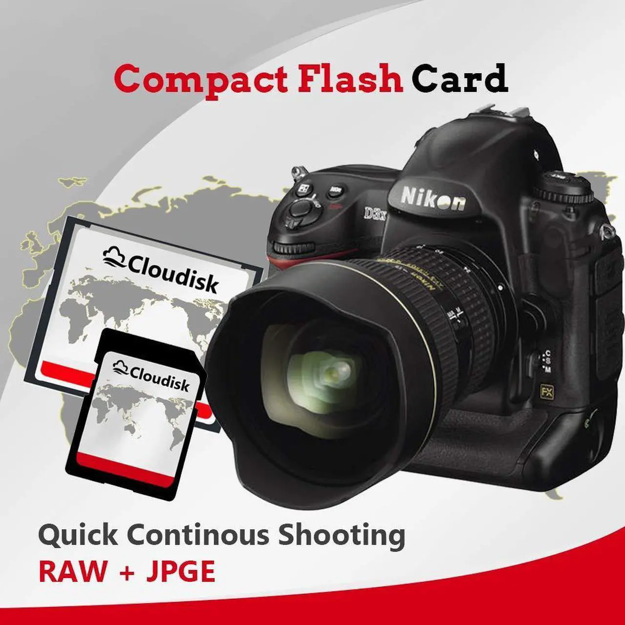 Alt view image 2 of 4 - Cloudisk Pack of 2 Compact Flash Card 16GB 133X CF 2.0 Card Performance for DSLR Camera,Vintage Digital Camera and Industry Equipment (16GB)