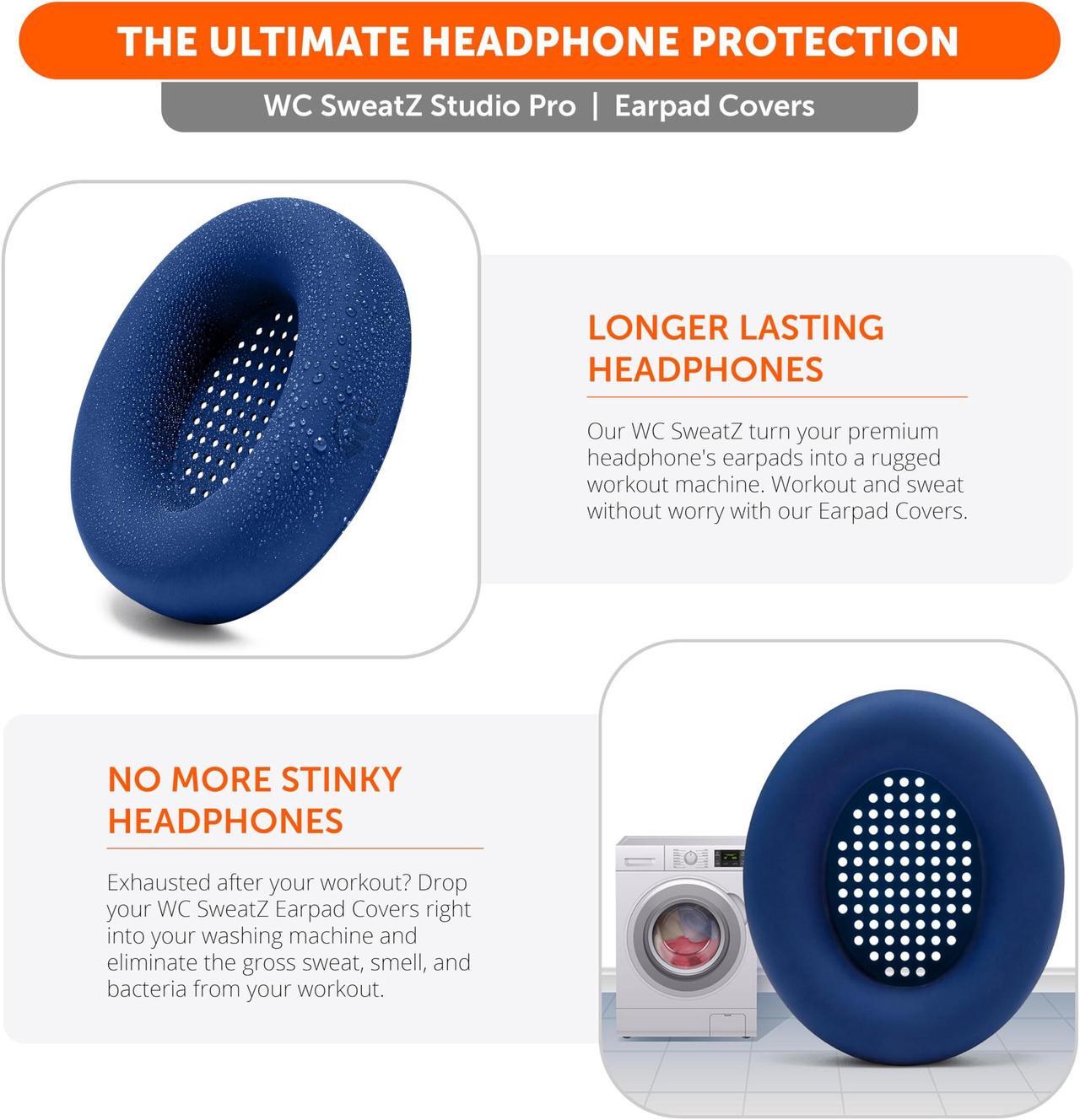 Alt view image 4 of 5 - WC SweatZ Studio Pro - Protective Silicone Earpad Covers for Beats Studio Pro Made by Wicked Cushions | Sweatproof & Easily Washable | Navy Blue