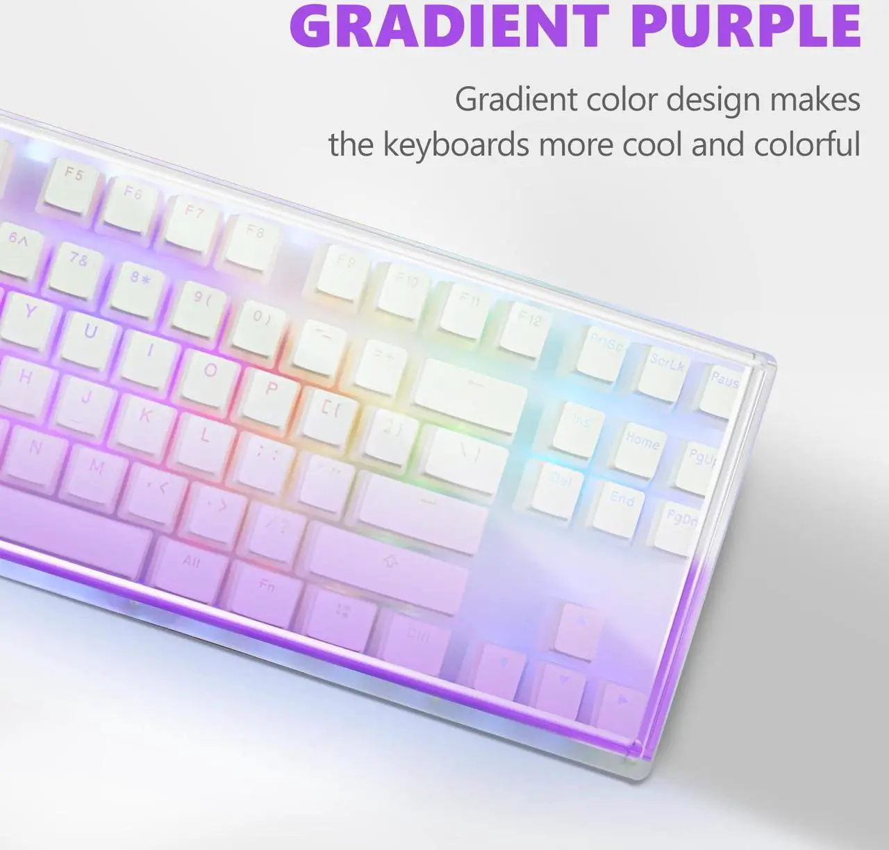 Alt view image 2 of 5 - Geekria Tenkeyless Acrylic Keyboard Dust Cover, for TKL 80% Compact 87 Key Computer Mechanical Gaming Keyboard, Compatible with Logitech G915 TKL/G PRO Mechanical Gaming Keyboard (Gradient Purple)