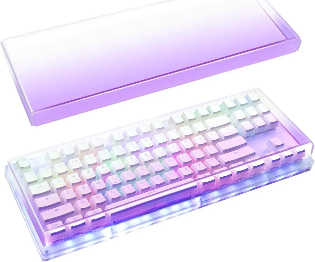 Main image of Geekria Tenkeyless Acrylic Keyboard Dust Cover, for TKL 80% Compact 87 Key Computer Mechanical Gaming Keyboard, Compatible with Logitech G915 TKL/G PRO Mechanical Gaming Keyboard (Gradient Purple)