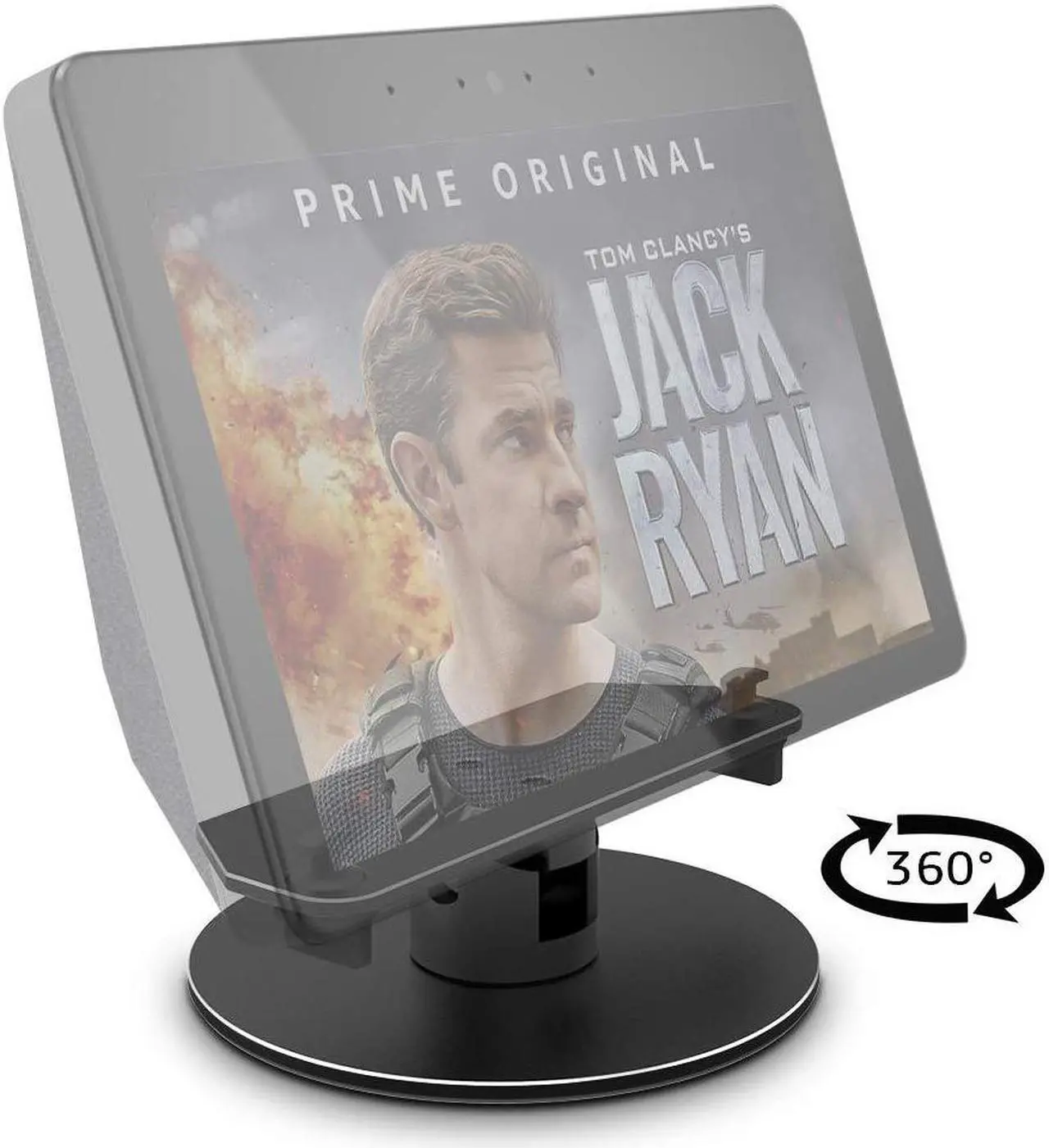 Main image of ATOPHK Echo Show 10 Stand Aluminum Swivel Stand for  New Echo Show 2nd Gen Speaker Accessories Horizontal 360 Rotation Longitudinal Angle Change Base Lazy Susan Black ES007-01