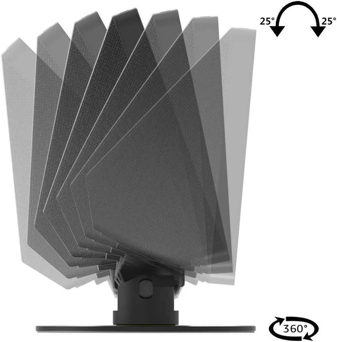 Alt view image 4 of 5 - ATOPHK Echo Show 10 Stand Aluminum Swivel Stand for  New Echo Show 2nd Gen Speaker Accessories Horizontal 360 Rotation Longitudinal Angle Change Base Lazy Susan Black ES007-01