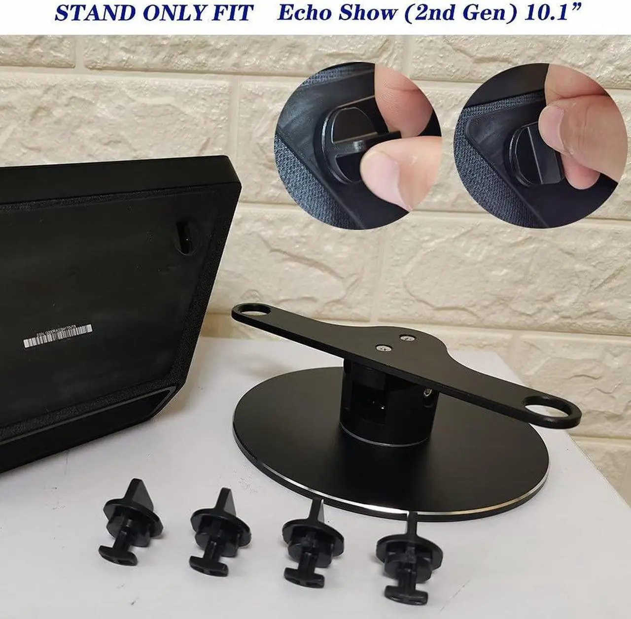Alt view image 5 of 5 - ATOPHK Echo Show 10 Stand Aluminum Swivel Stand for  New Echo Show 2nd Gen Speaker Accessories Horizontal 360 Rotation Longitudinal Angle Change Base Lazy Susan Black ES007-01