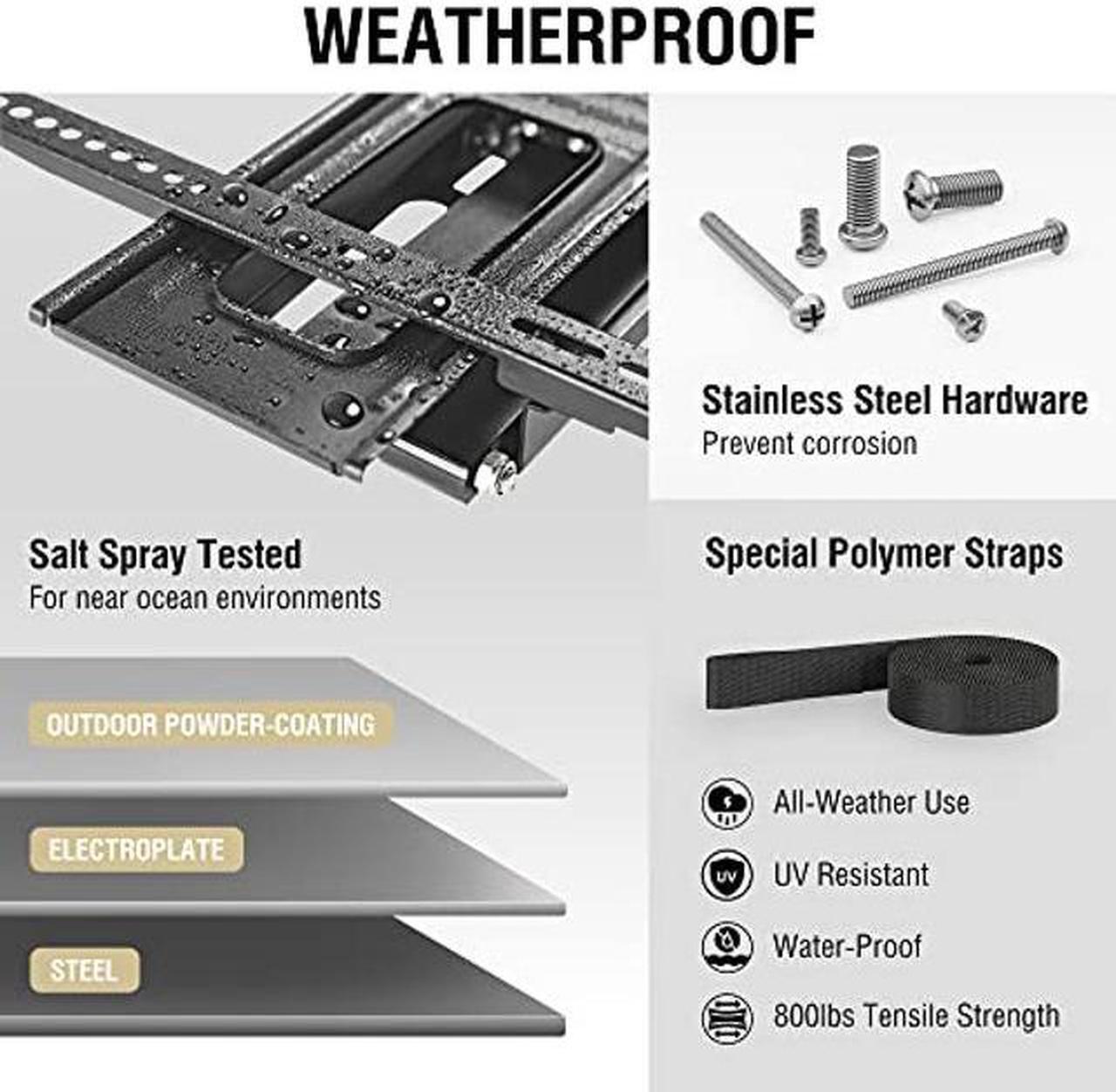 Alt view image 2 of 5 - ZeboZap ZZTVA2044 DIY Gazebo TV Mount | No Drill Full Motion | Outdoor TV Mount | Patio TV Mount | Pergola TV Mount | Post TV Mount | Stainless Steel Screws | Weatherproof | Holds 80lbs | Black